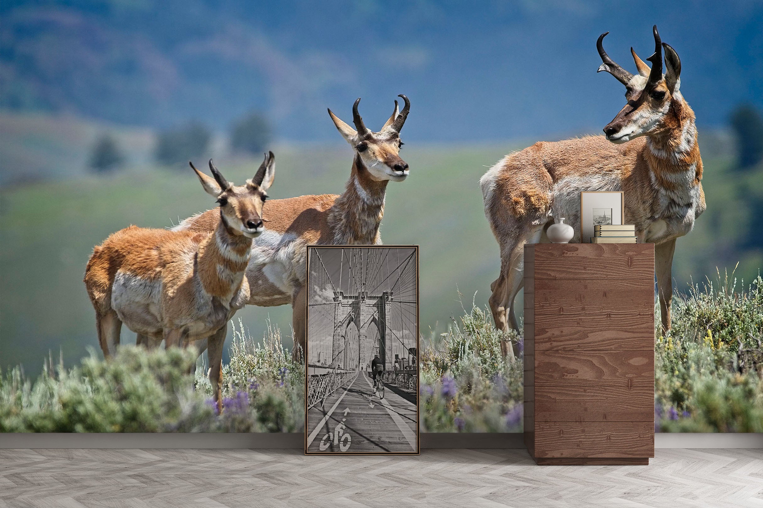 3D Pronghorn Antelope 101 Kathy Barefield Wall Mural Wall Murals