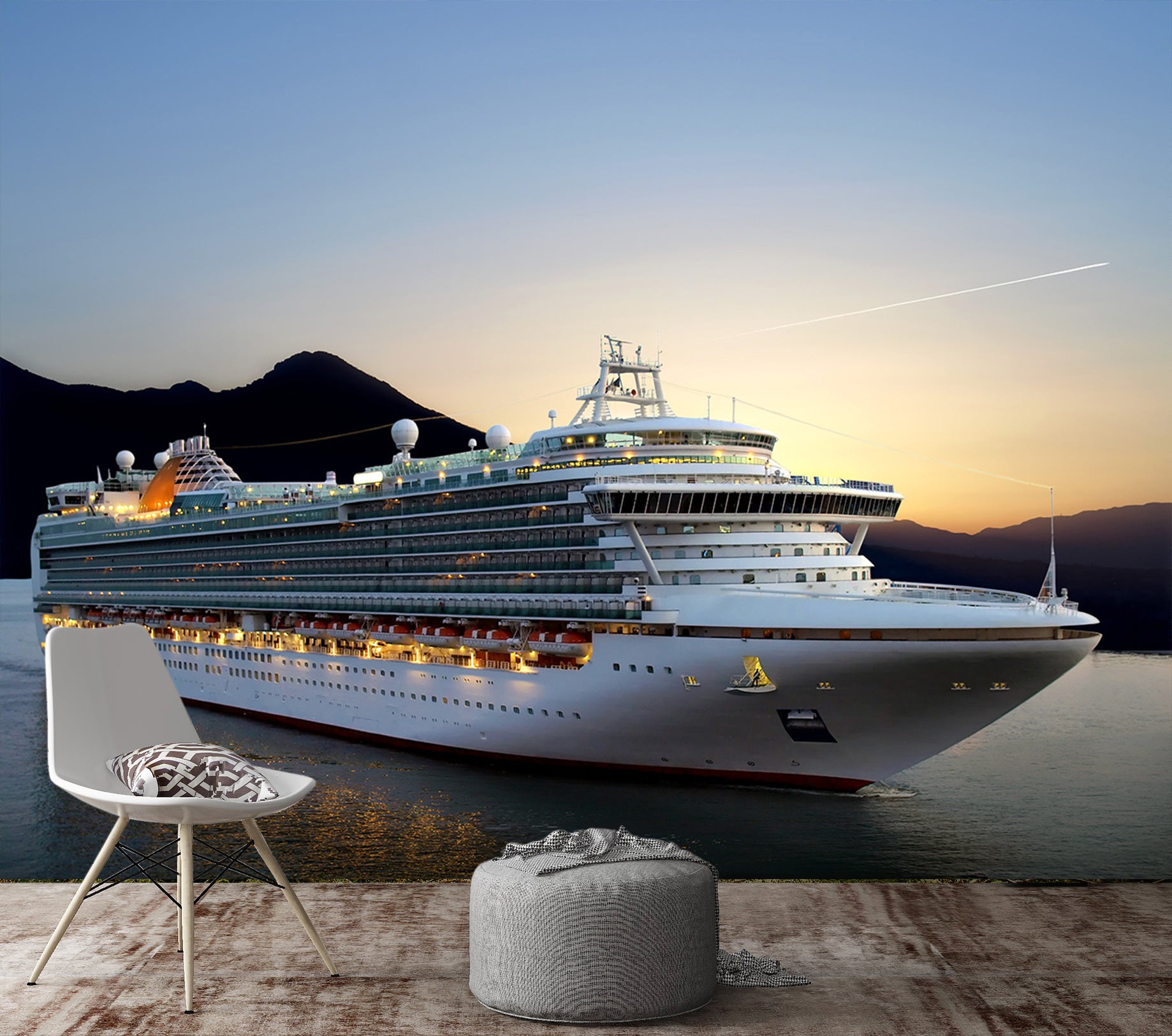 3D Sunset Cruise 150 Vehicle Wall Murals