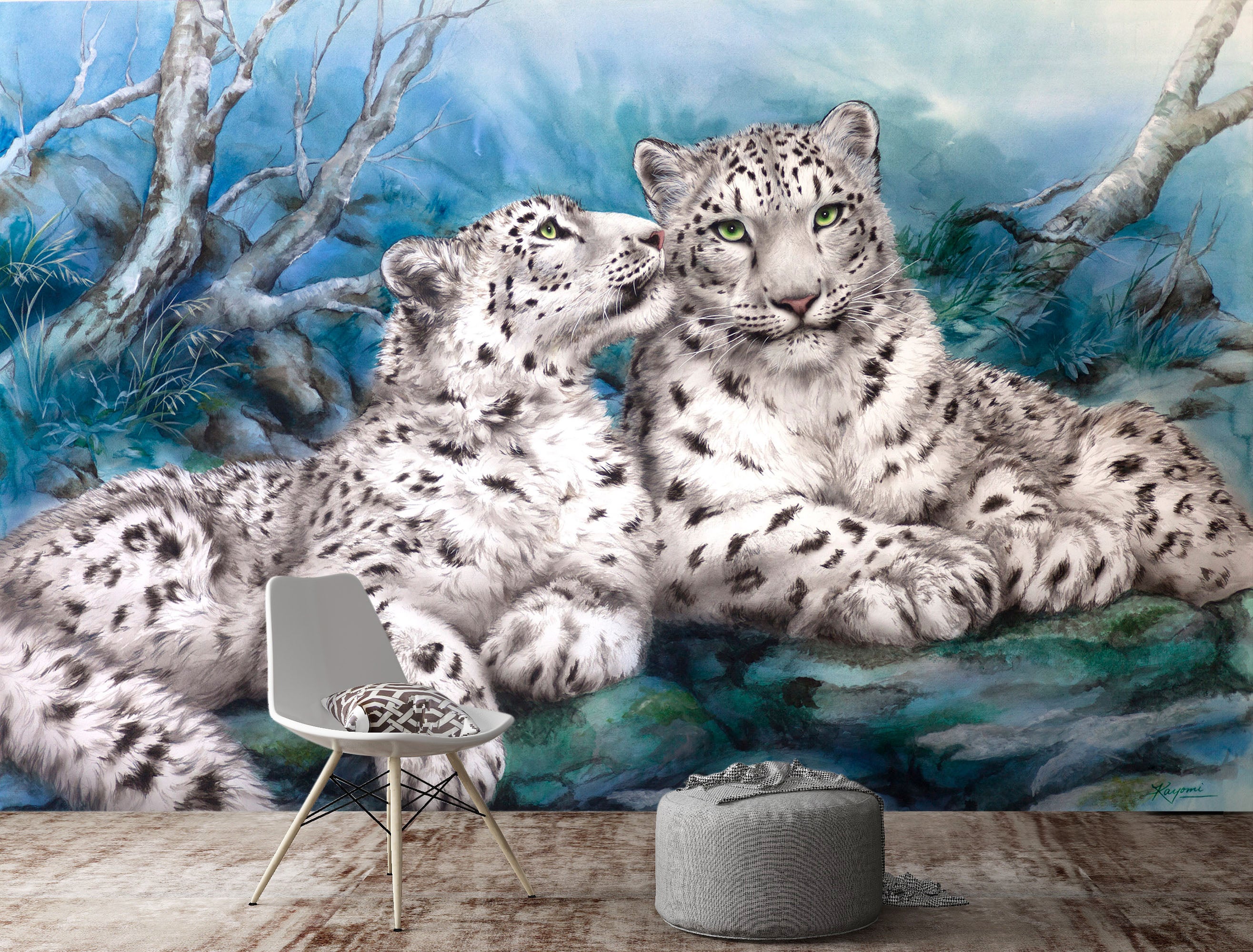 3D White Tiger 5447 Kayomi Harai Wall Mural Wall Murals