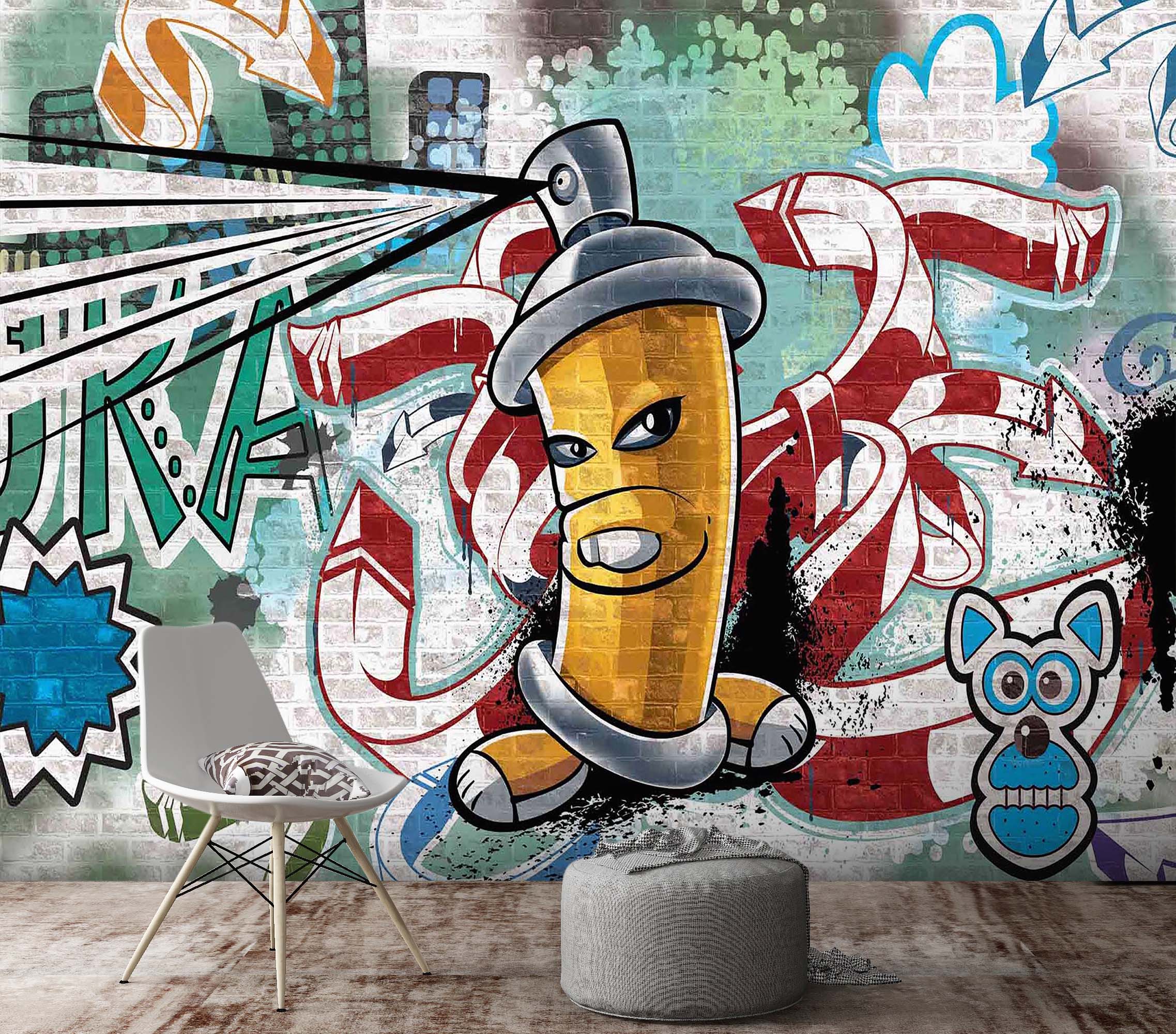 3D Graffiti Spray Can 040 Wall Murals