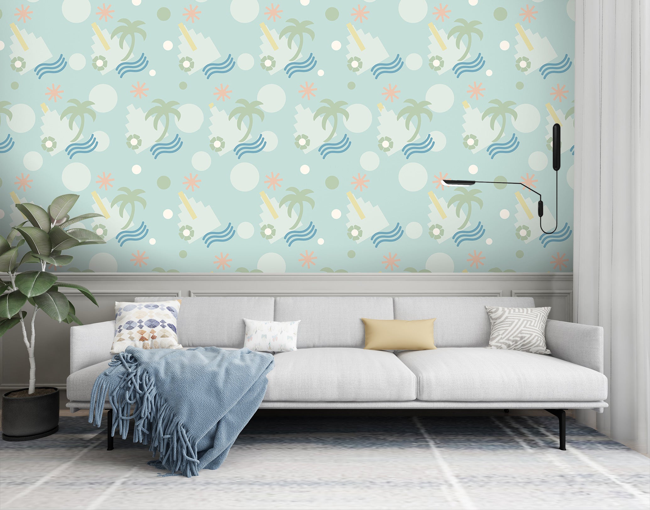3D Coconut Tree Pattern 98143 Kasumi Loffler Wall Mural Wall Murals