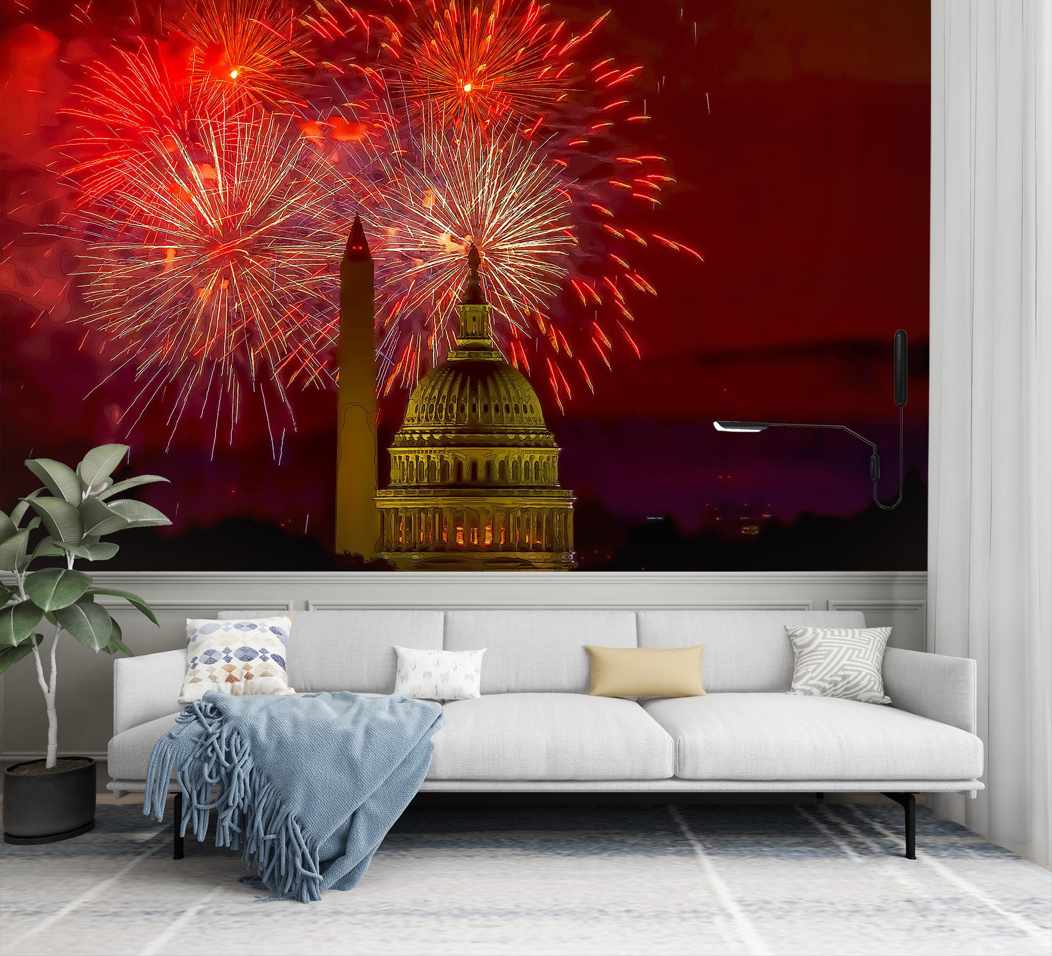 3D Red Fireworks 10884 Alius Herb Wall Mural Wall Murals