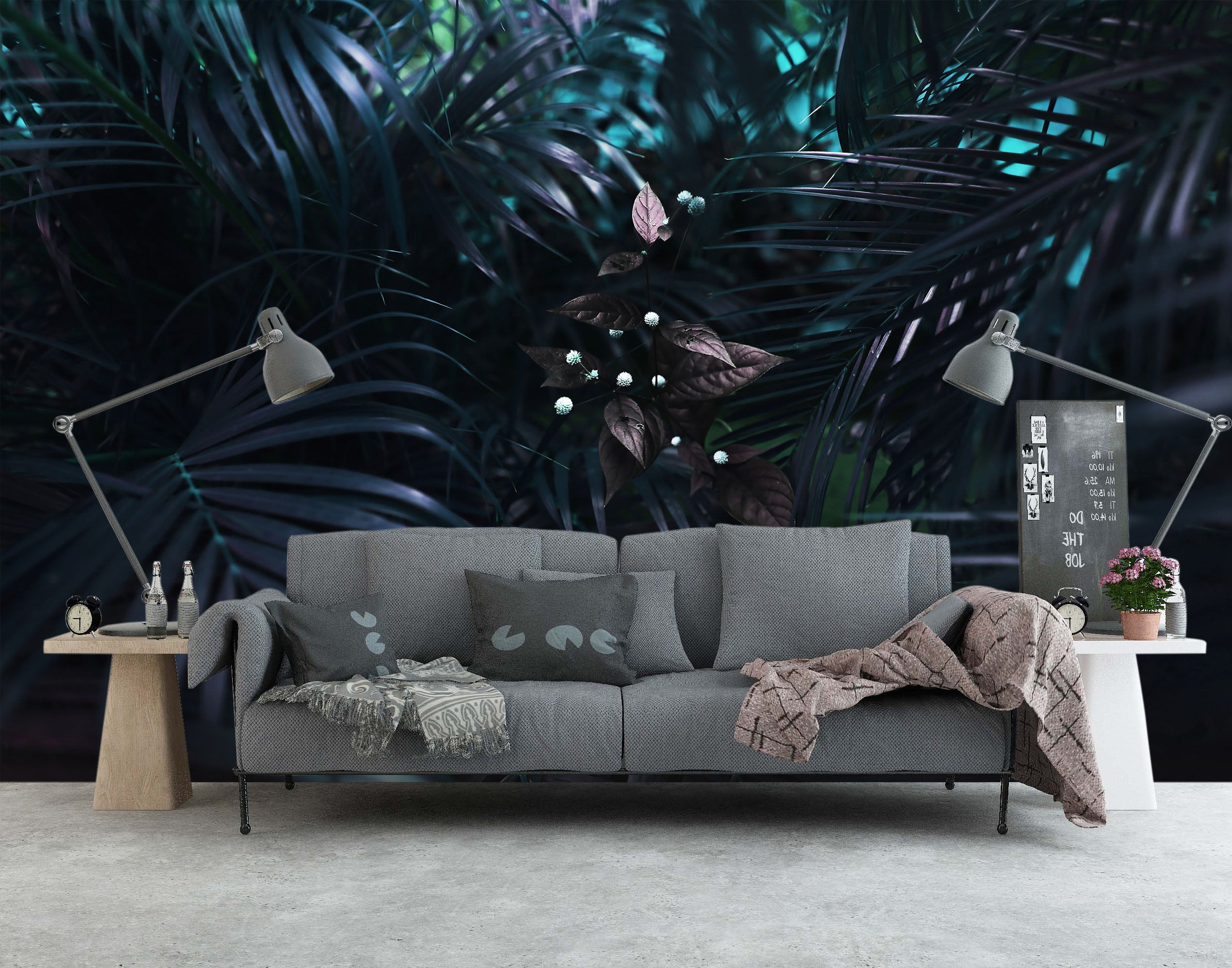 3D Dark Leaves 57164 Wall Murals