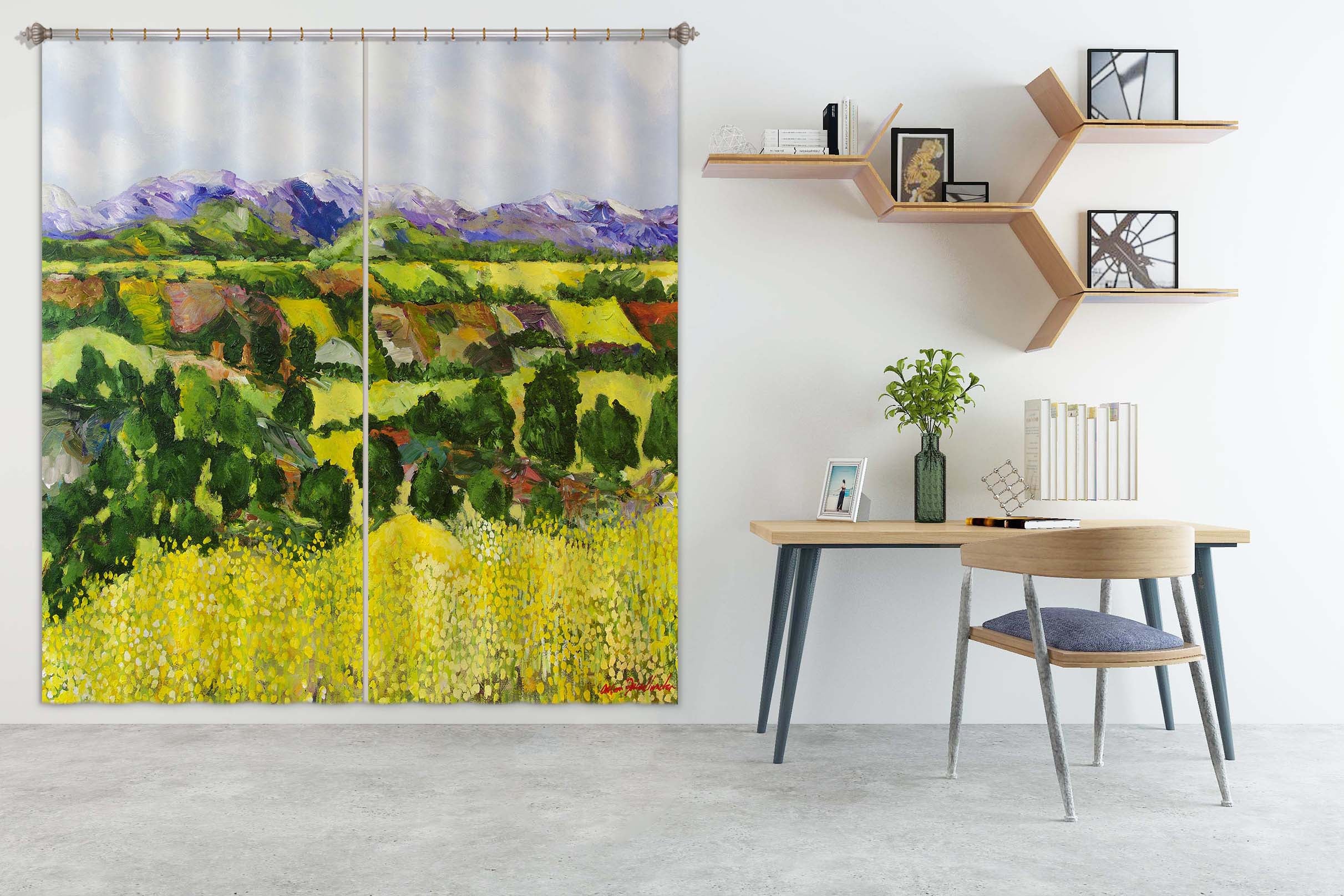 3D Yellow Weeds 204 Allan P. Friedlander Curtain Curtains Drapes