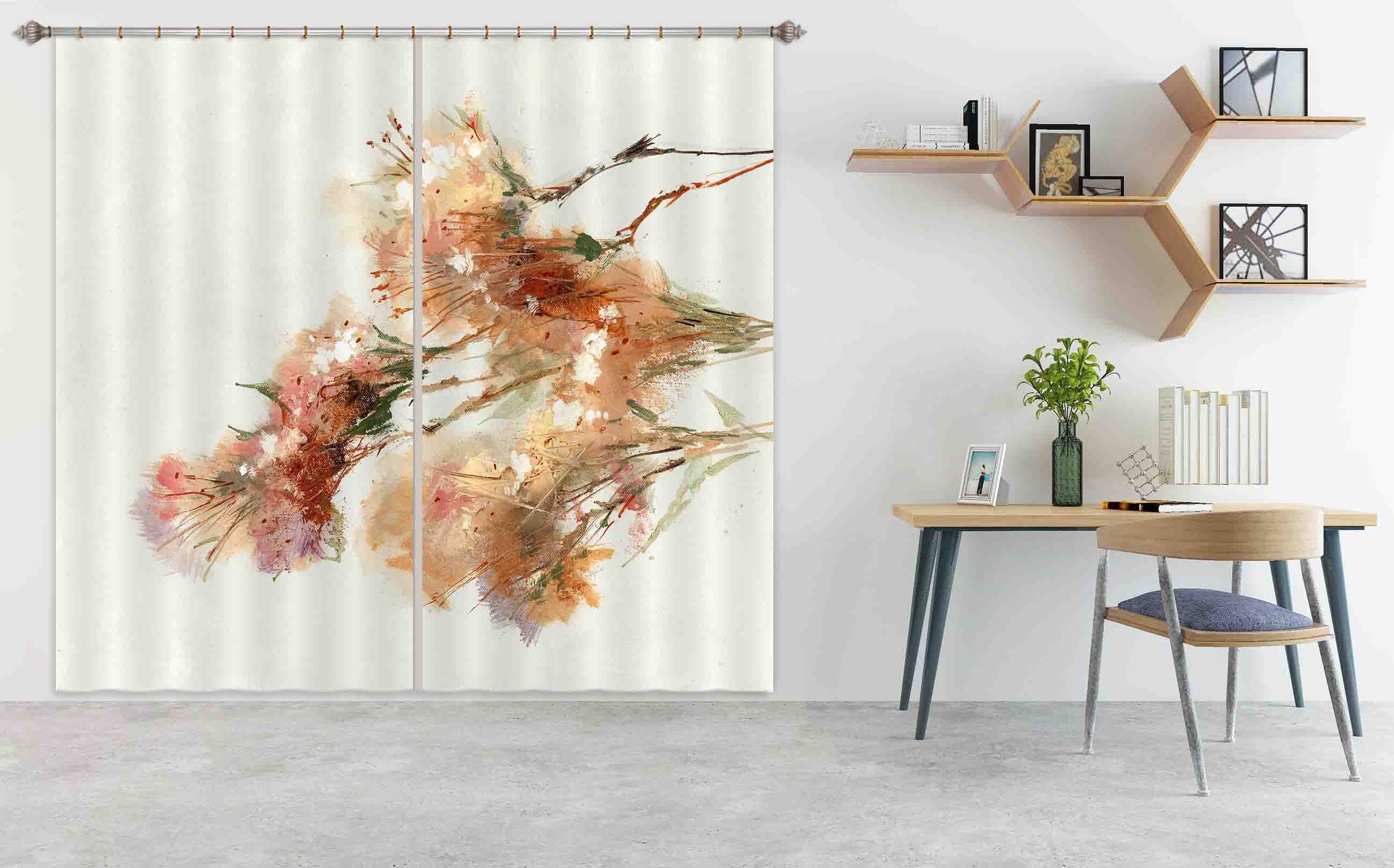 3D Colored Flower 003 Anne Farrall Doyle Curtain Curtains Drapes