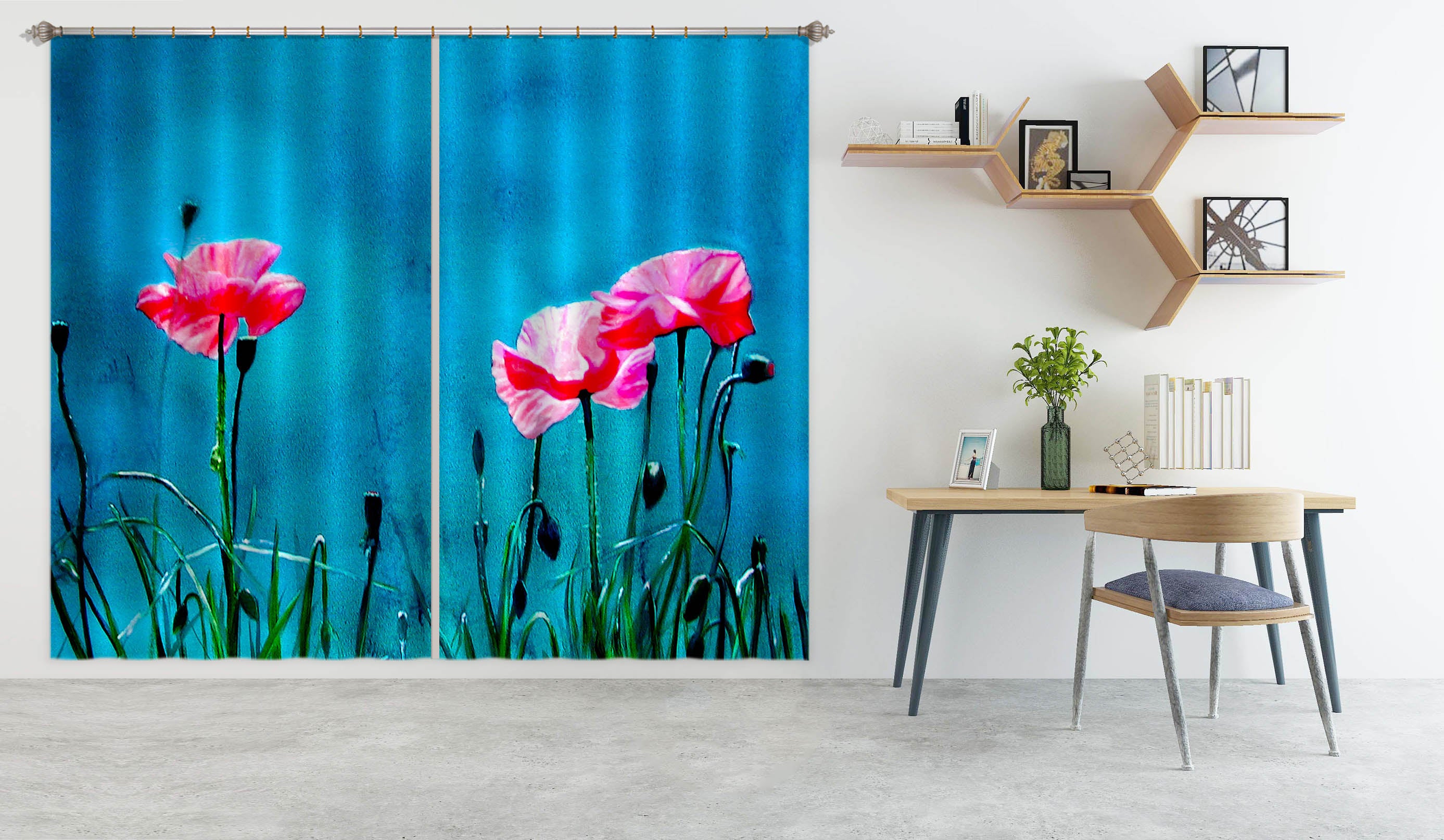 3D Flowers 11013 Matthew Holden Bates Curtain Curtains Drapes