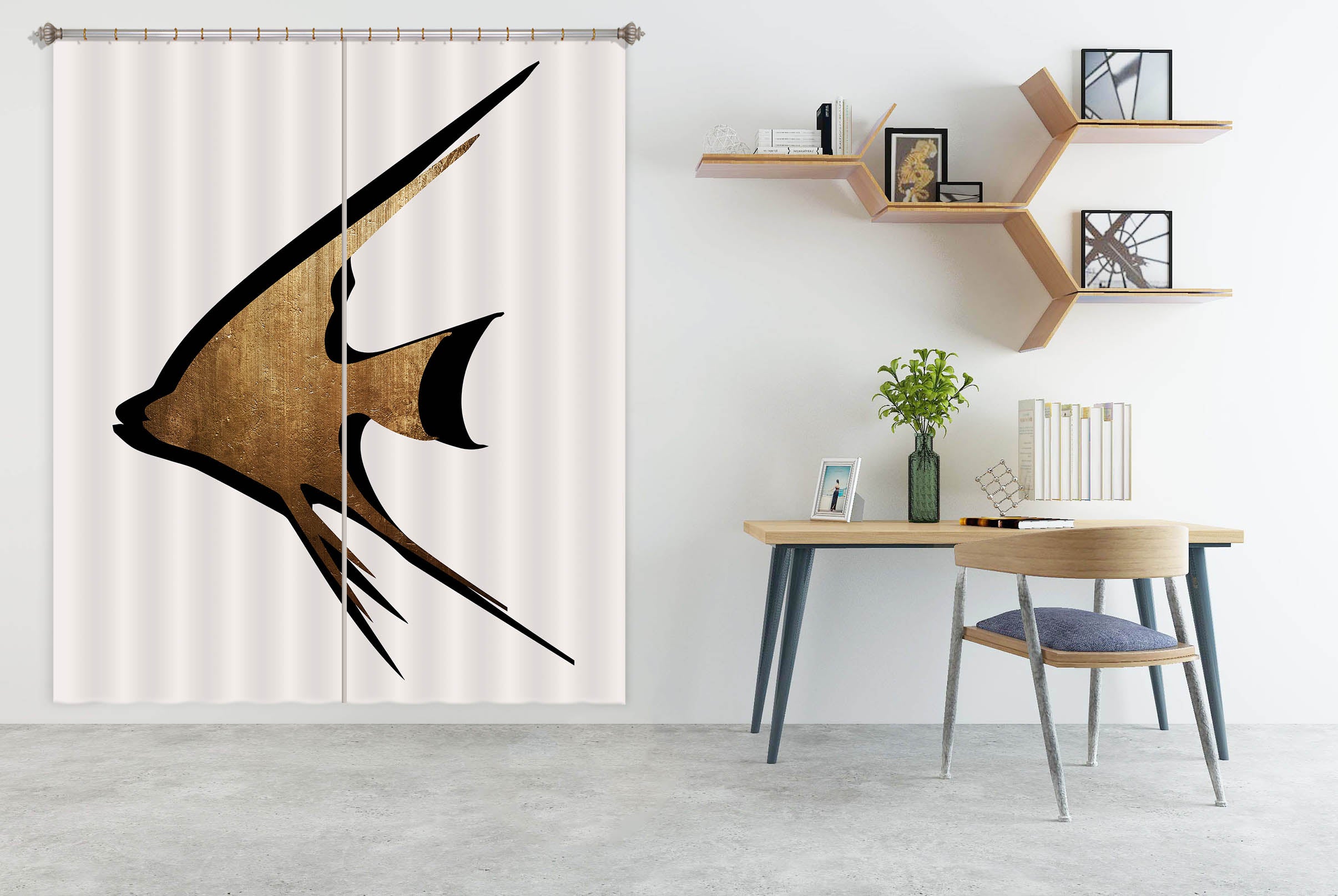 3D Gold Fish 1048 Boris Draschoff Curtain Curtains Drapes