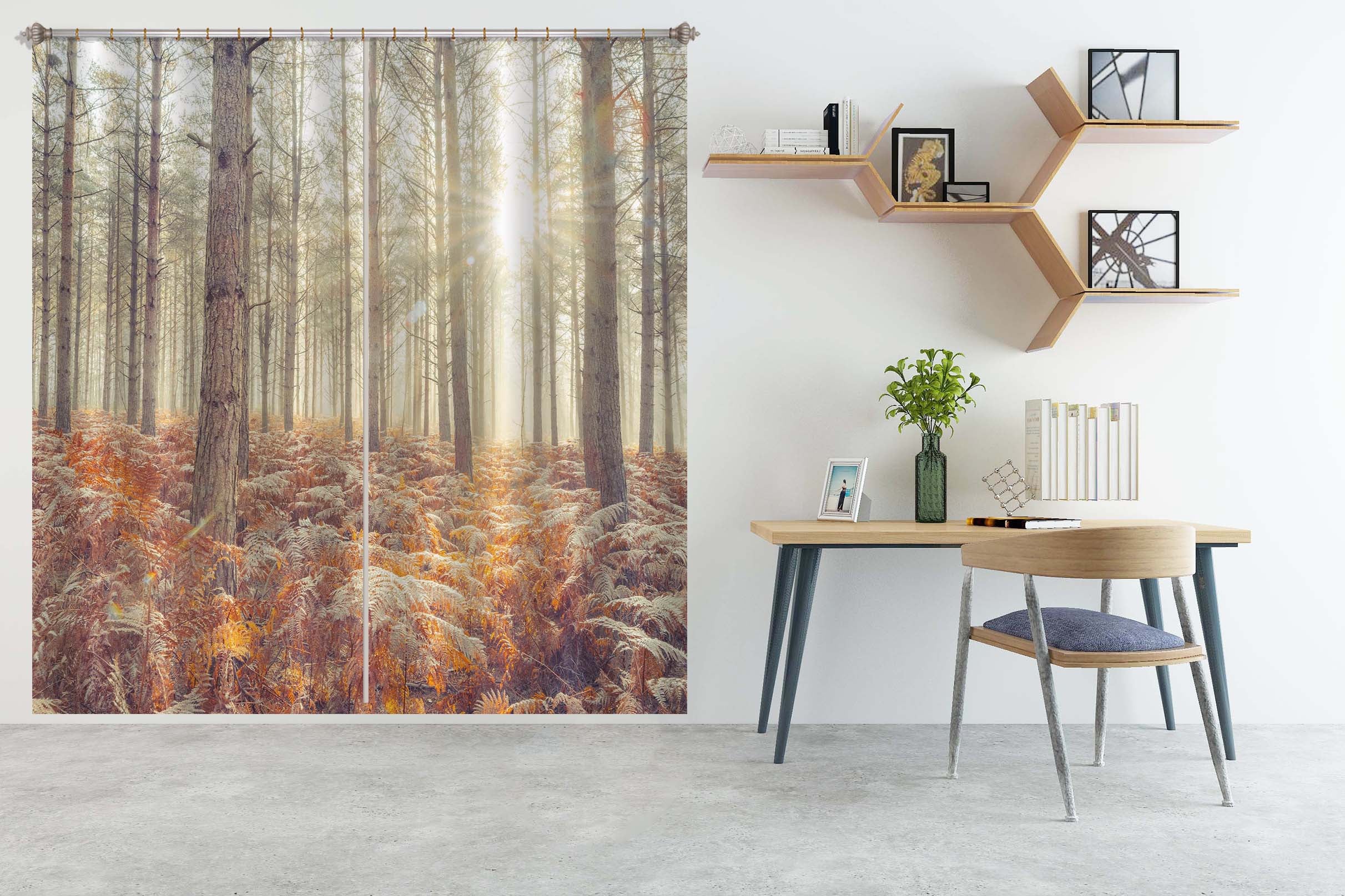 3D Leaves Trees 6360 Assaf Frank Curtain Curtains Drapes