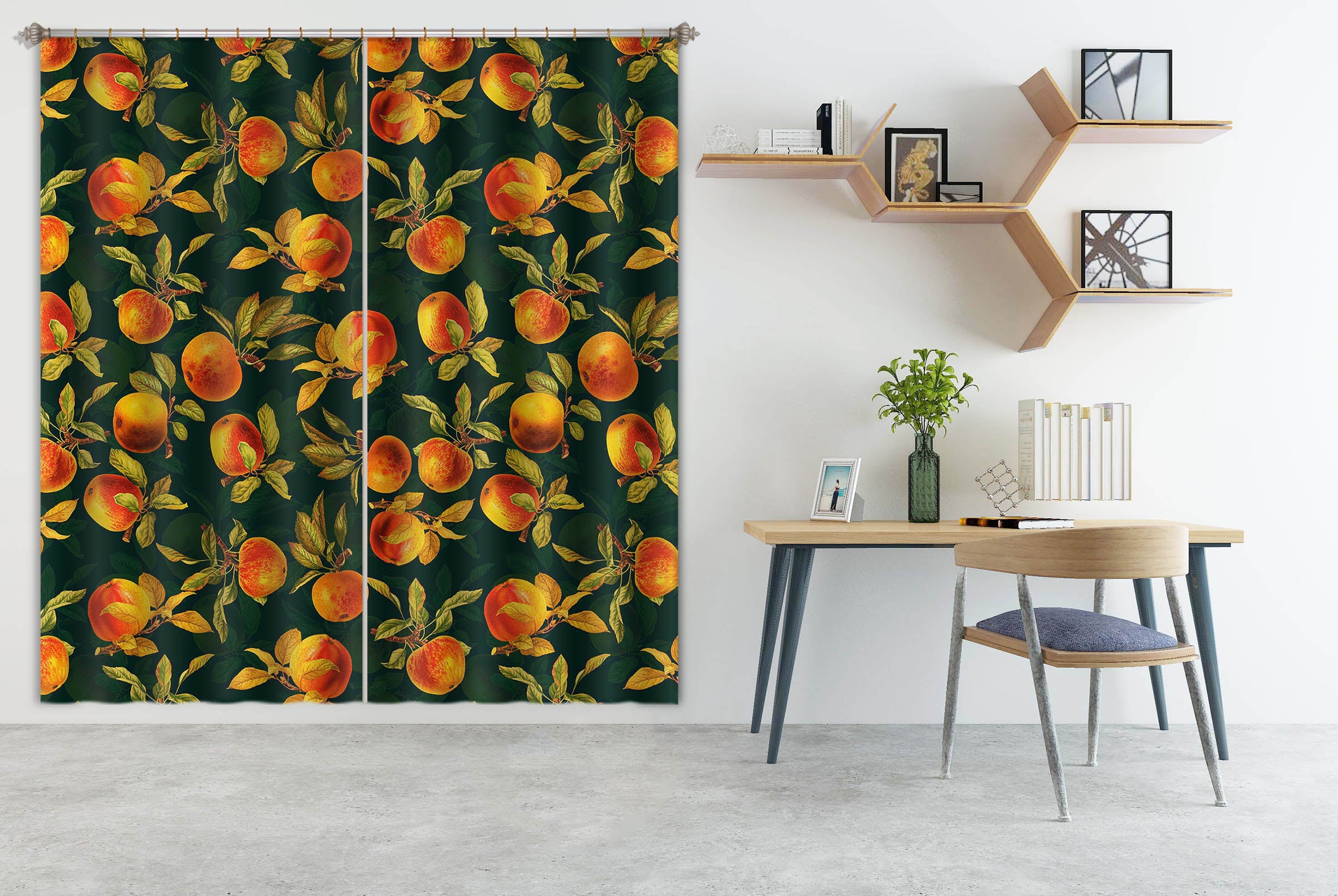 3D Orange Tree 165 Uta Naumann Curtain Curtains Drapes
