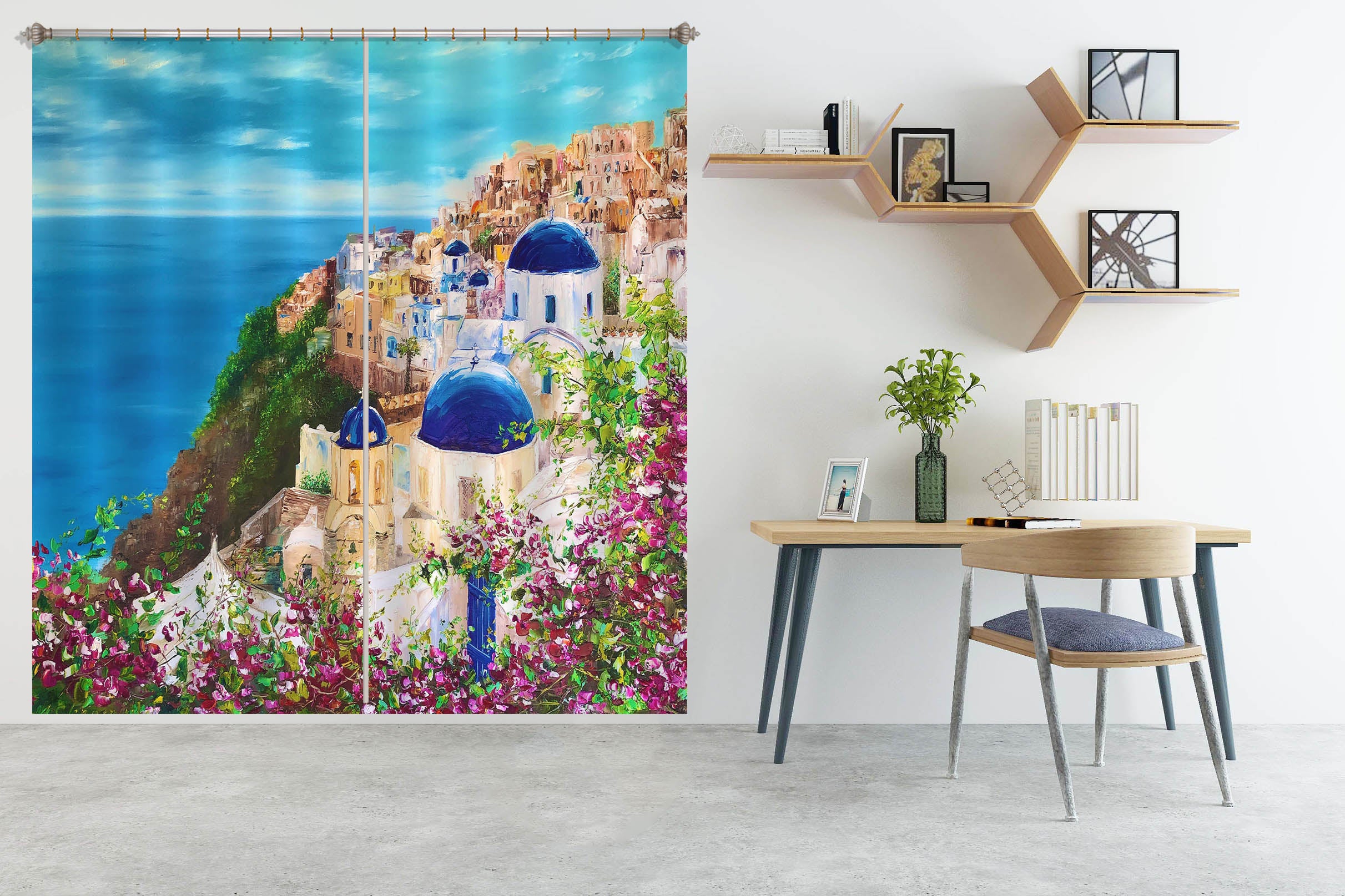 3D Ocean House Painting 2422 Skromova Marina Curtain Curtains Drapes