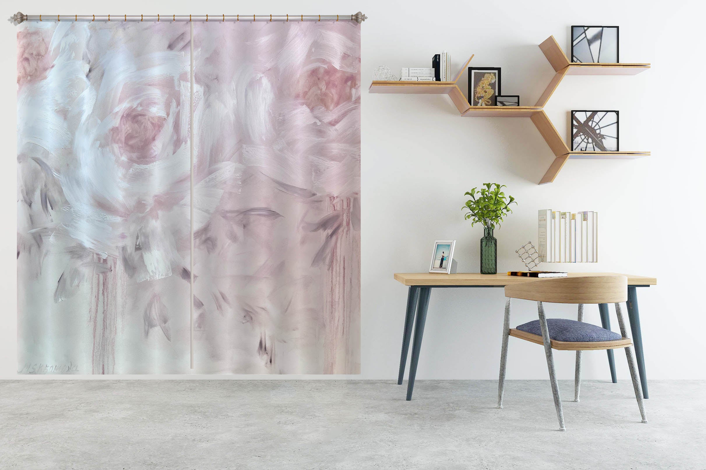 3D Pink Flower 3030 Skromova Marina Curtain Curtains Drapes