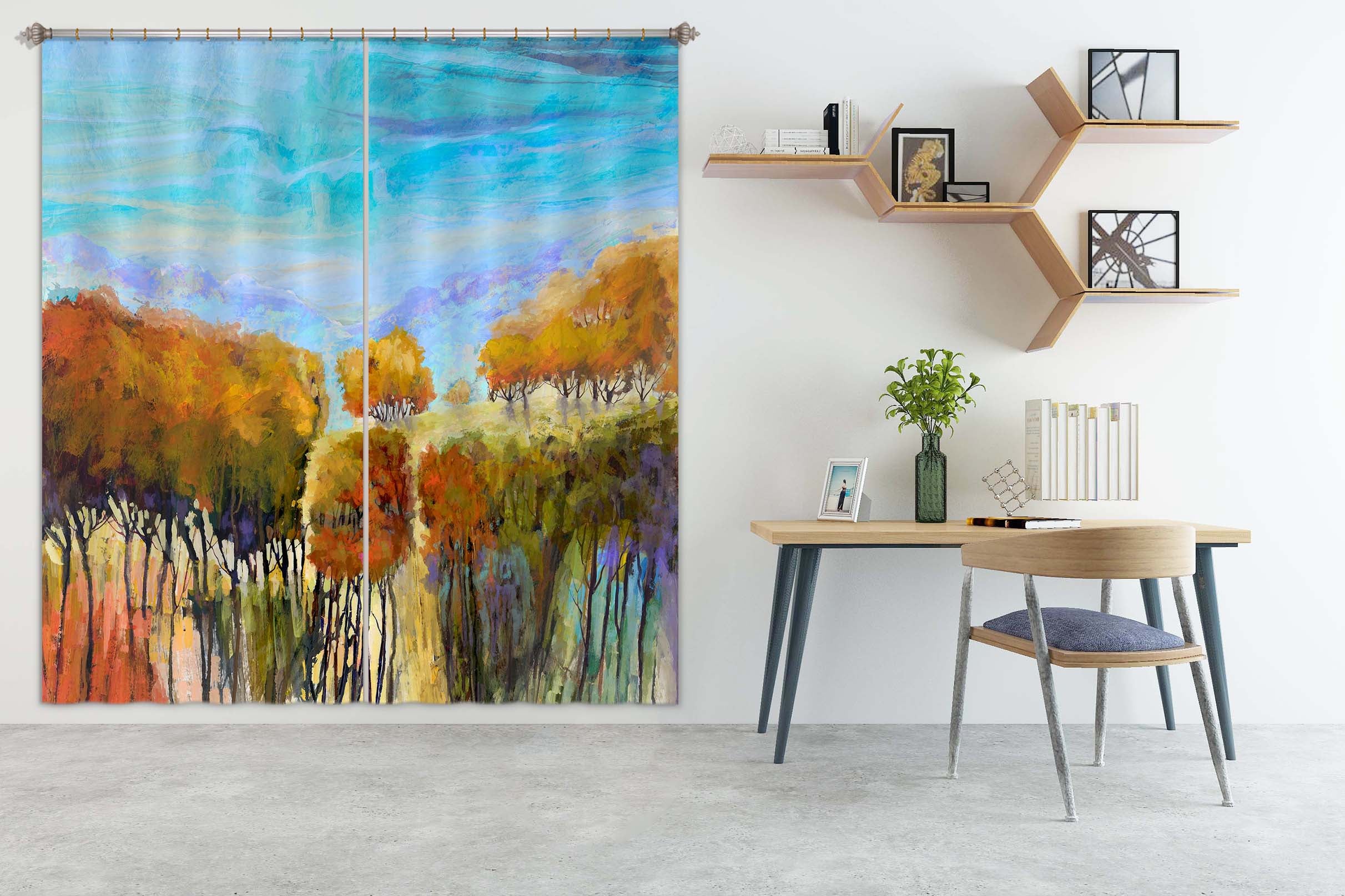 3D Painted Forest 218 Michael Tienhaara Curtain Curtains Drapes