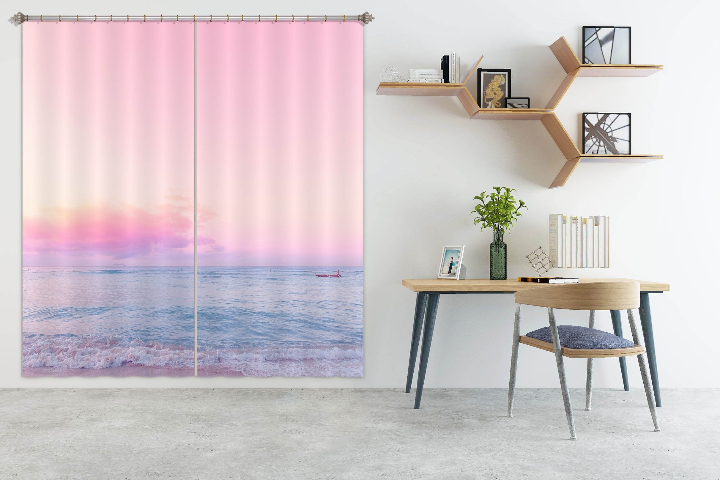 3D Beautiful Sea 046 Noirblanc777 Curtain Curtains Drapes Wallpaper AJ Wallpaper 