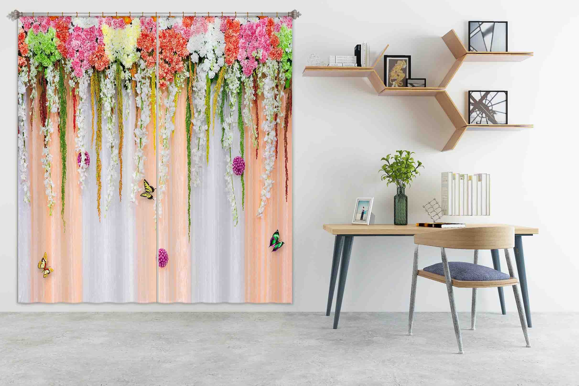 3D Flower Wall 844 Curtains Drapes