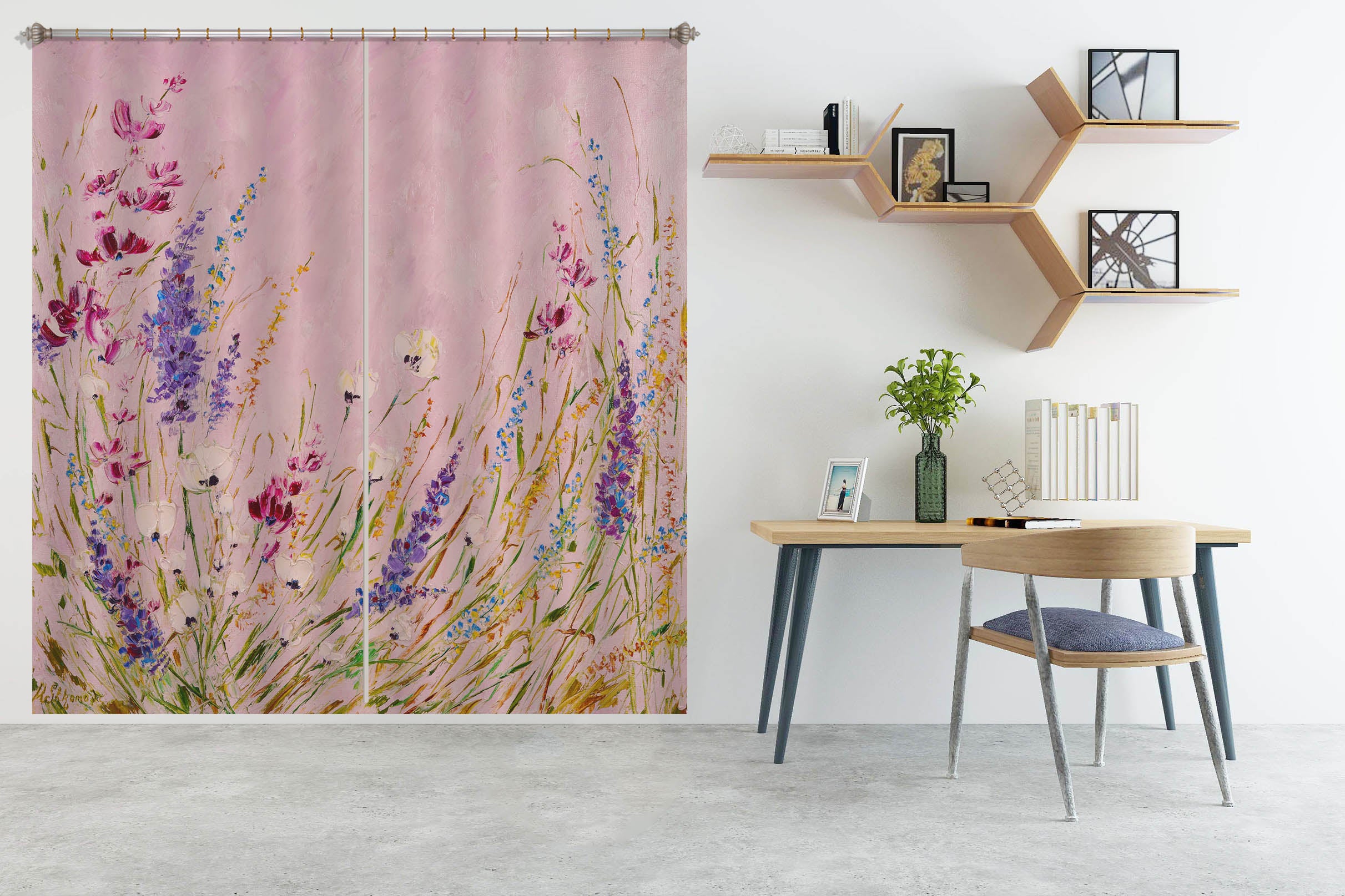 3D Lavender Flower 2371 Skromova Marina Curtain Curtains Drapes