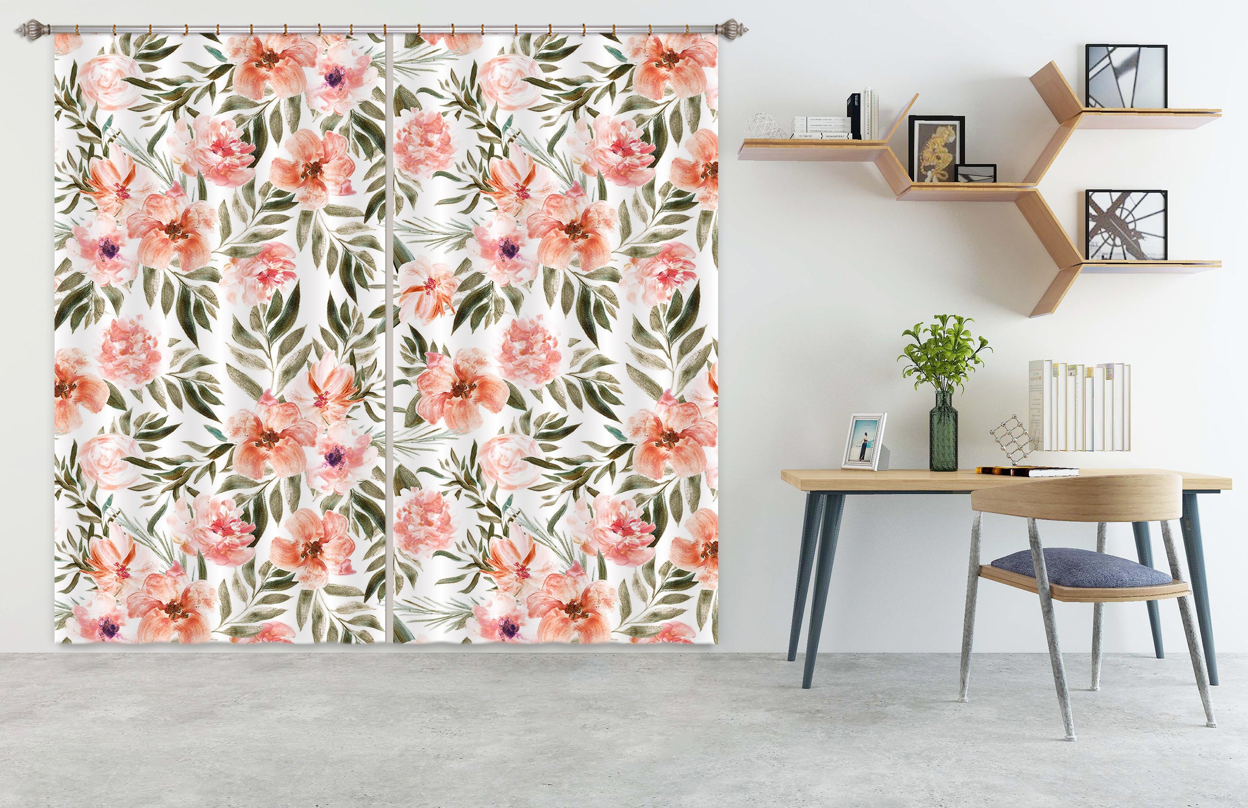 3D Flower Bloom 228 Uta Naumann Curtain Curtains Drapes