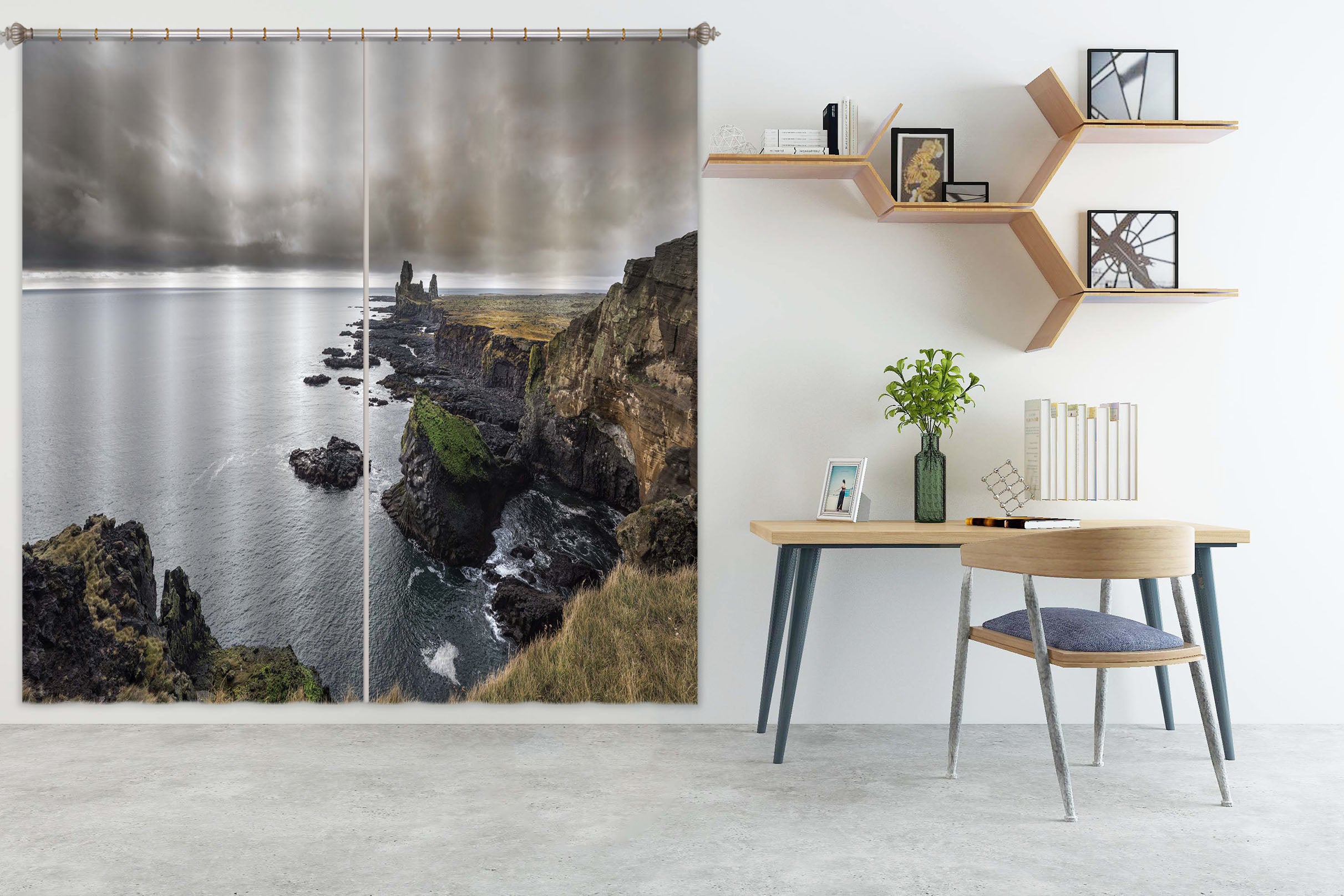 3D Storm Island 129 Marco Carmassi Curtain Curtains Drapes