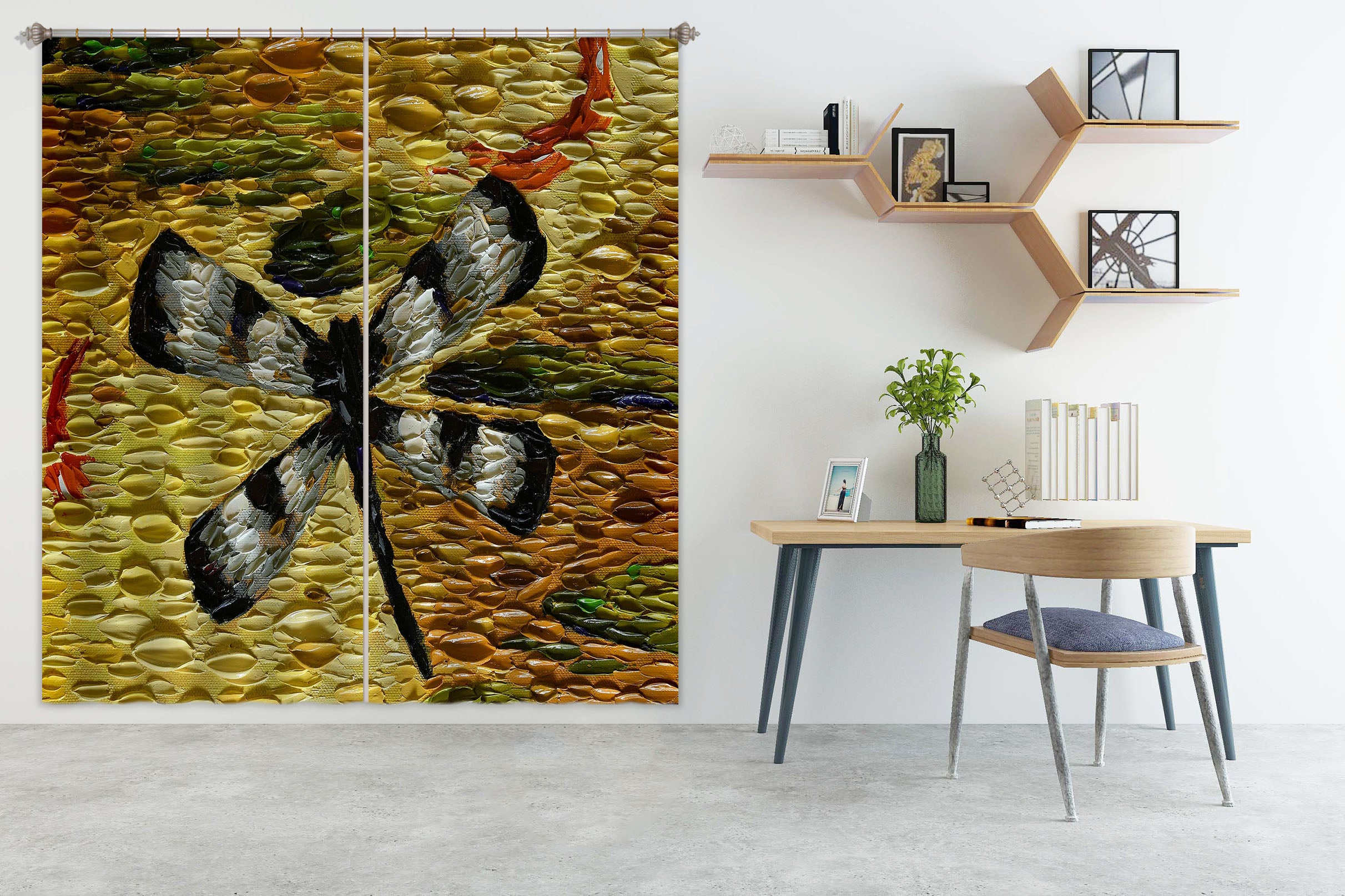 3D Butterfly Kite 046 Dena Tollefson Curtain Curtains Drapes