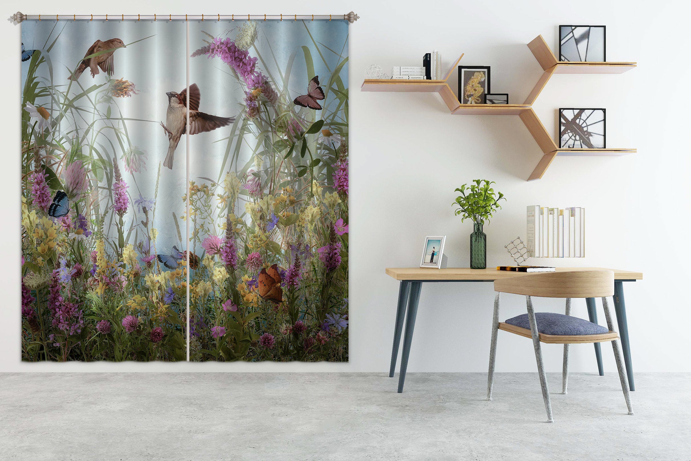 3D Garden Butterfly 5318 Beth Sheridan Curtain Curtains Drapes