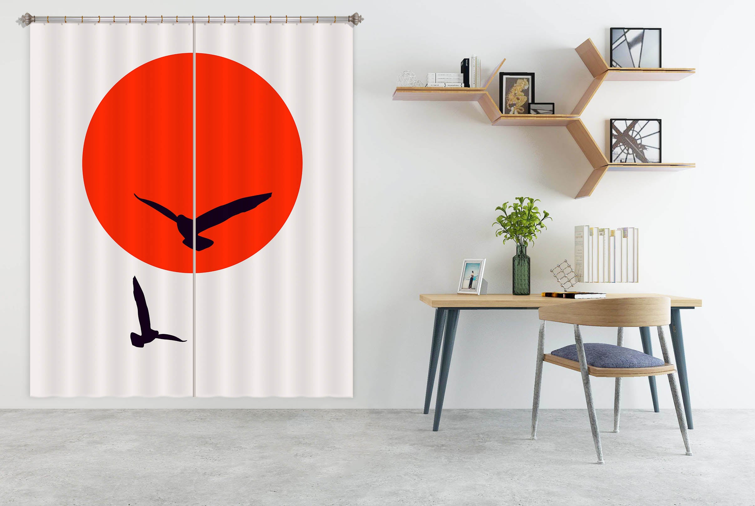 3D Black Eagle 1012 Boris Draschoff Curtain Curtains Drapes