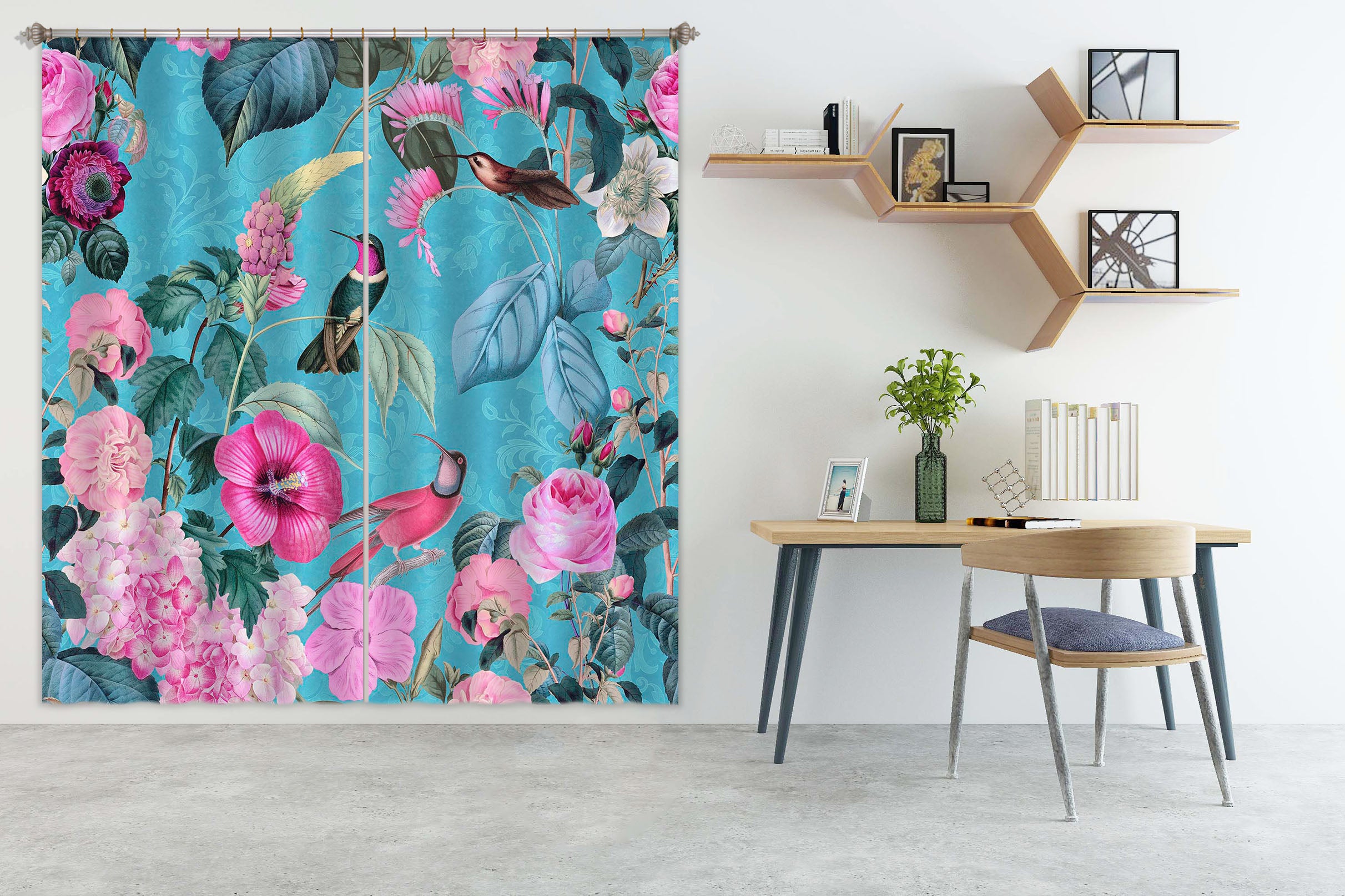 3D Flowers And Birds 059 Andrea haase Curtain Curtains Drapes