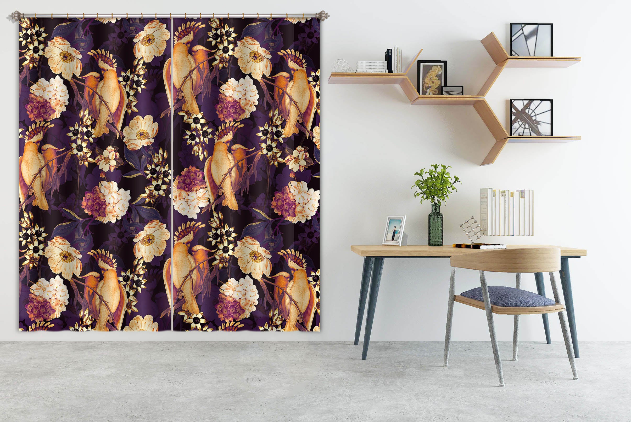 3D Rose Bloom 115 Uta Naumann Curtain Curtains Drapes