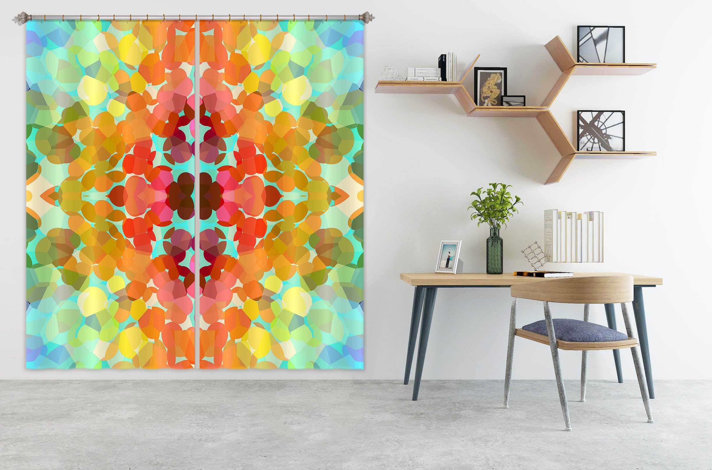 3D Swim Colors Flower 71059 Shandra Smith Curtain Curtains Drapes