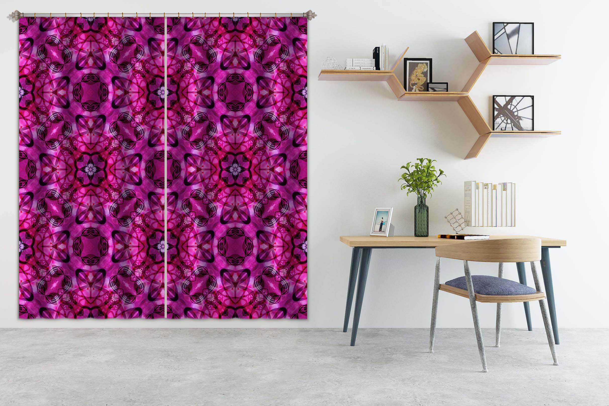 3D Purple Pattern 038 Shandra Smith Curtain Curtains Drapes