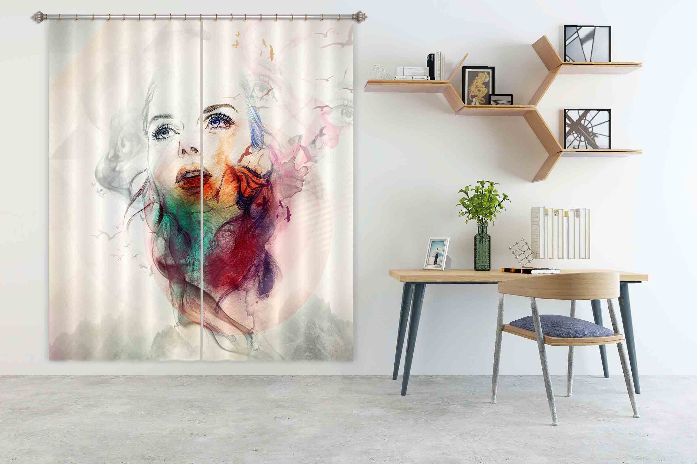 3D Beautiful Woman 710 Curtains Drapes Wallpaper AJ Wallpaper 