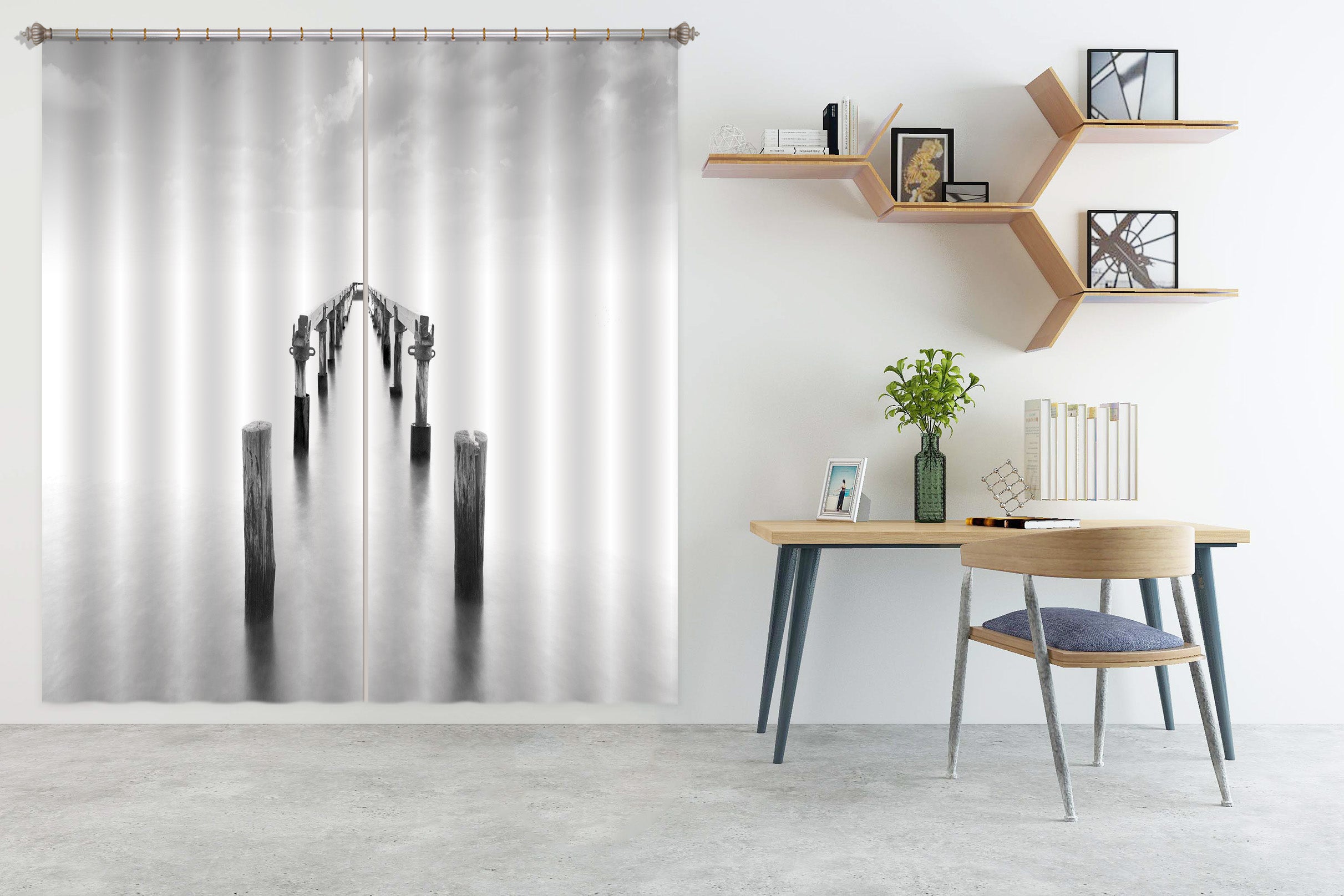 3D Broken Bridge 076 Marco Carmassi Curtain Curtains Drapes