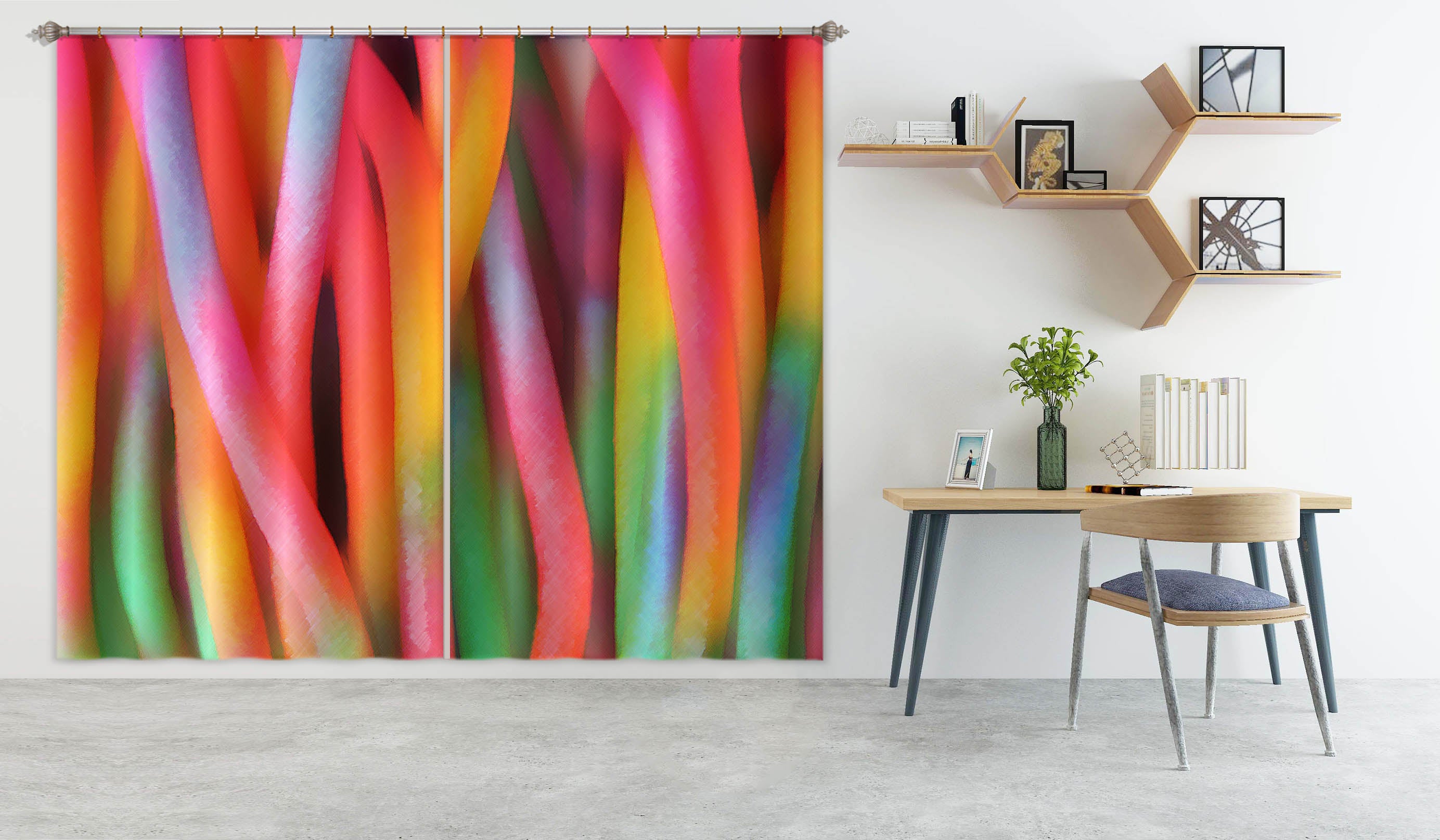 3D Color Bars 71045 Shandra Smith Curtain Curtains Drapes