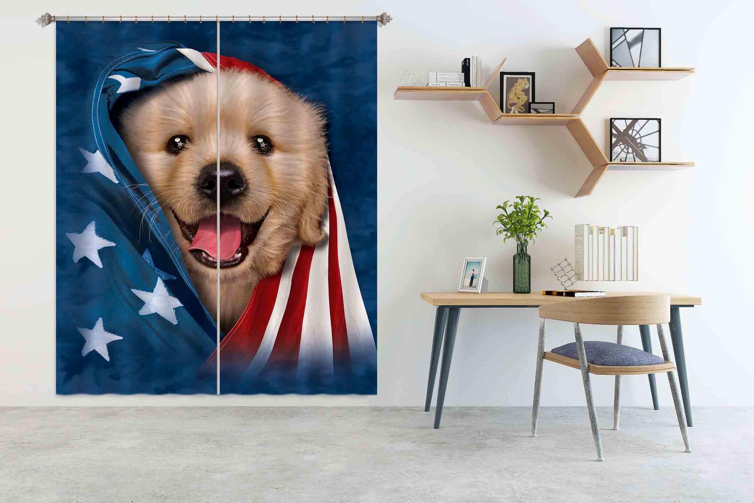 3D Cute Dog 001 Vincent Hie Curtain Curtains Drapes