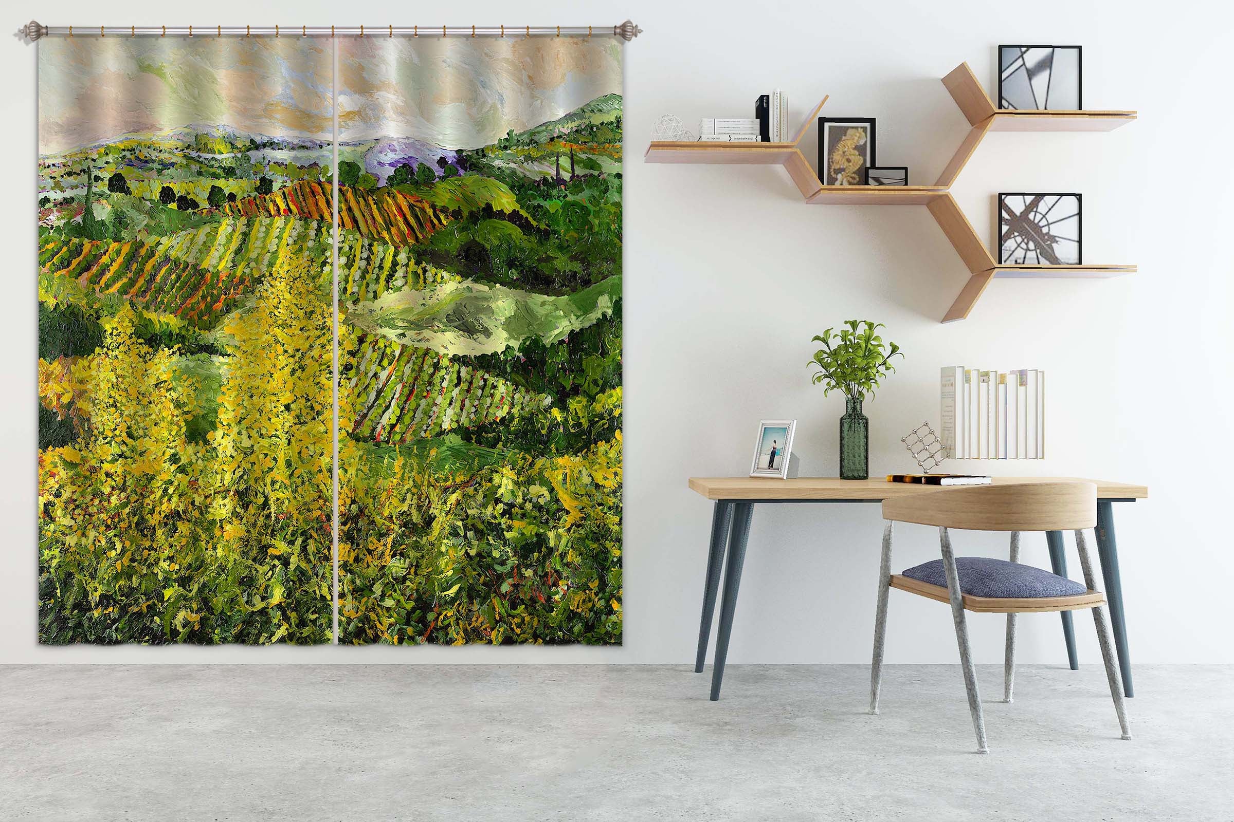 3D Yellow Trees 133 Allan P. Friedlander Curtain Curtains Drapes