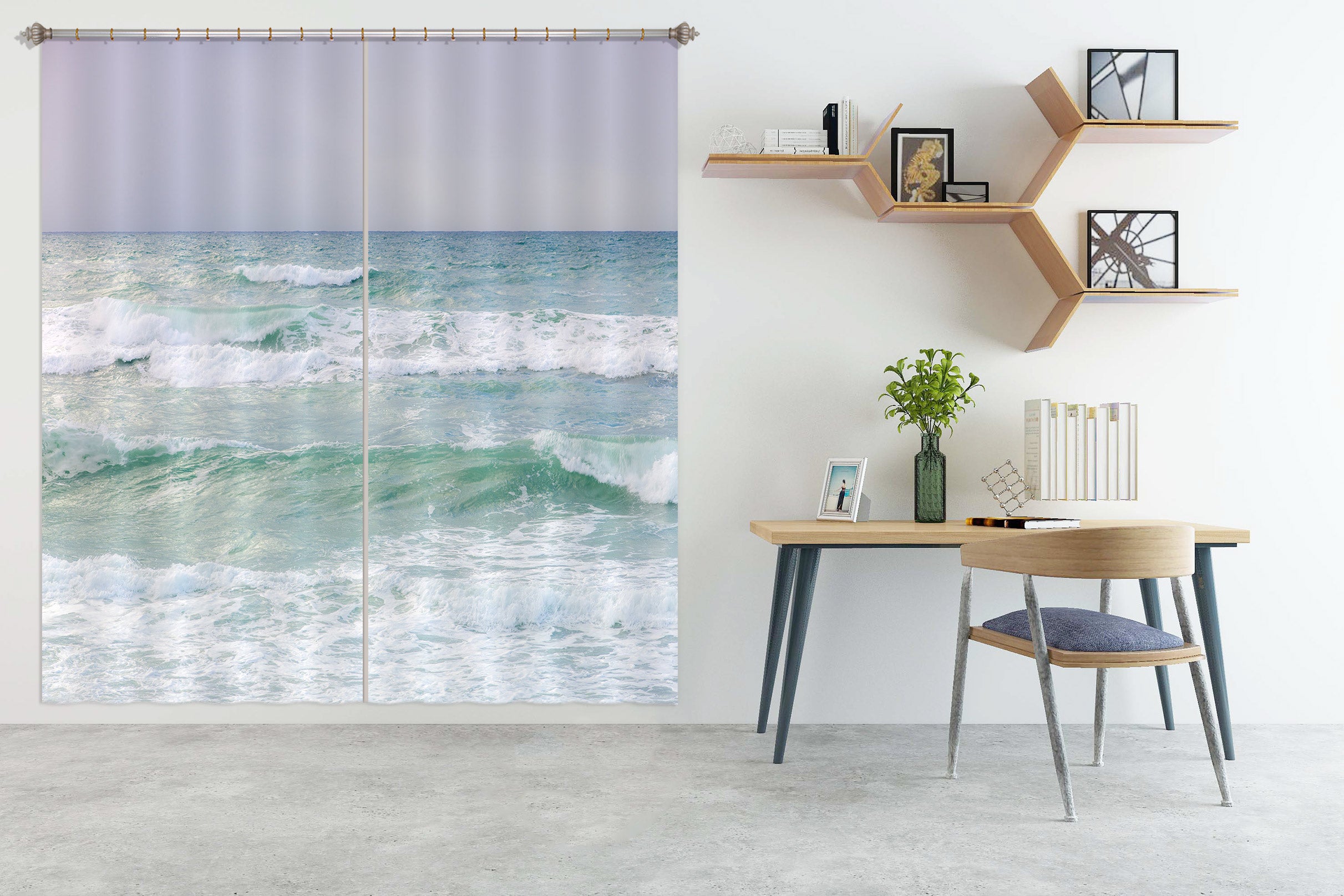 3D Ocean Waves 6526 Assaf Frank Curtain Curtains Drapes