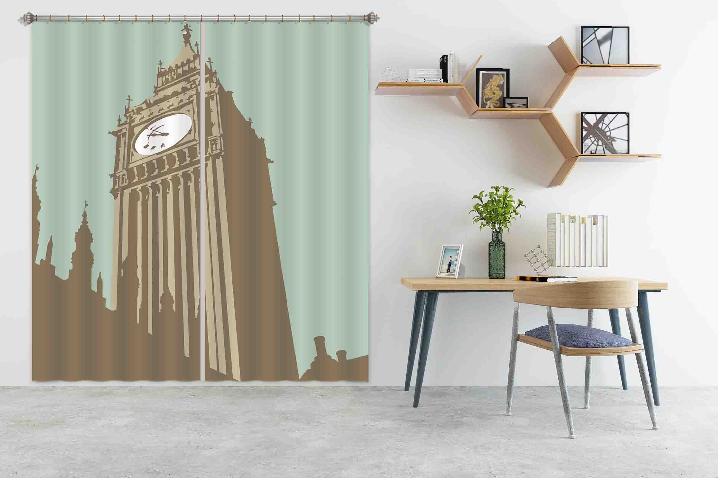3D Big Ben 101 Steve Read Curtain Curtains Drapes Wallpaper AJ Wallpaper 