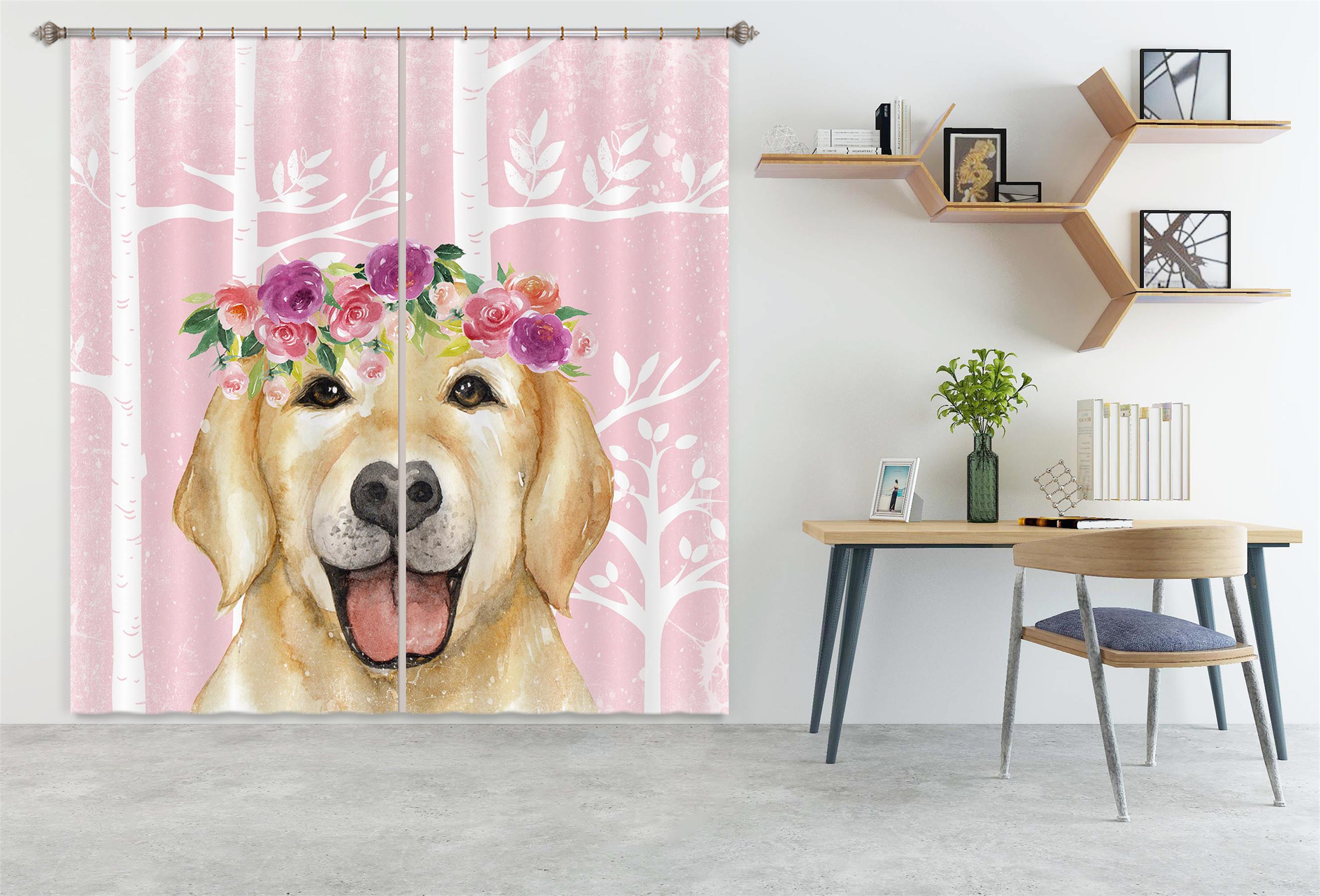 3D Golden Retriever 176 Uta Naumann Curtain Curtains Drapes