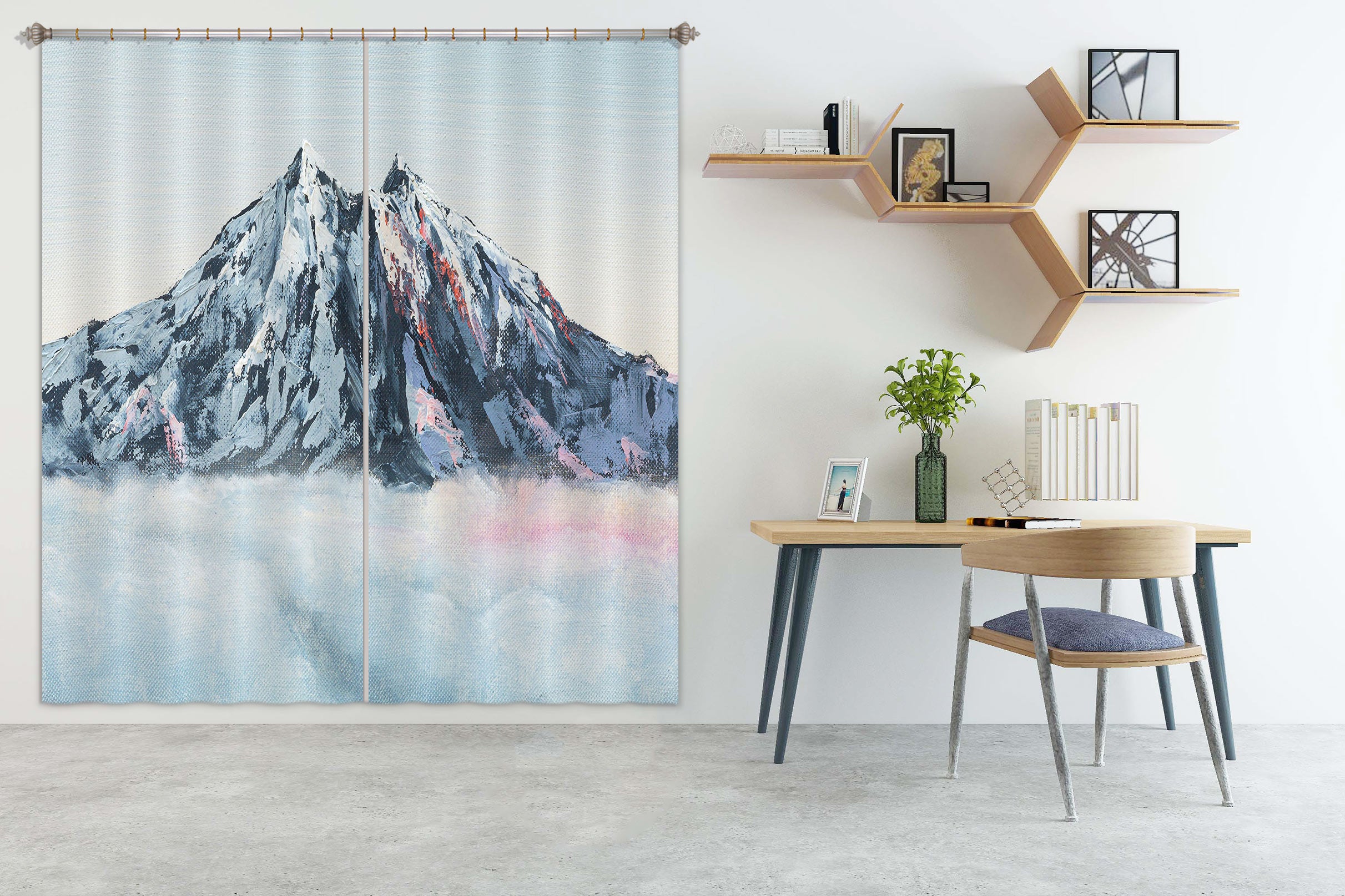 3D Snow Nountain 037 Marina Zotova Curtain Curtains Drapes