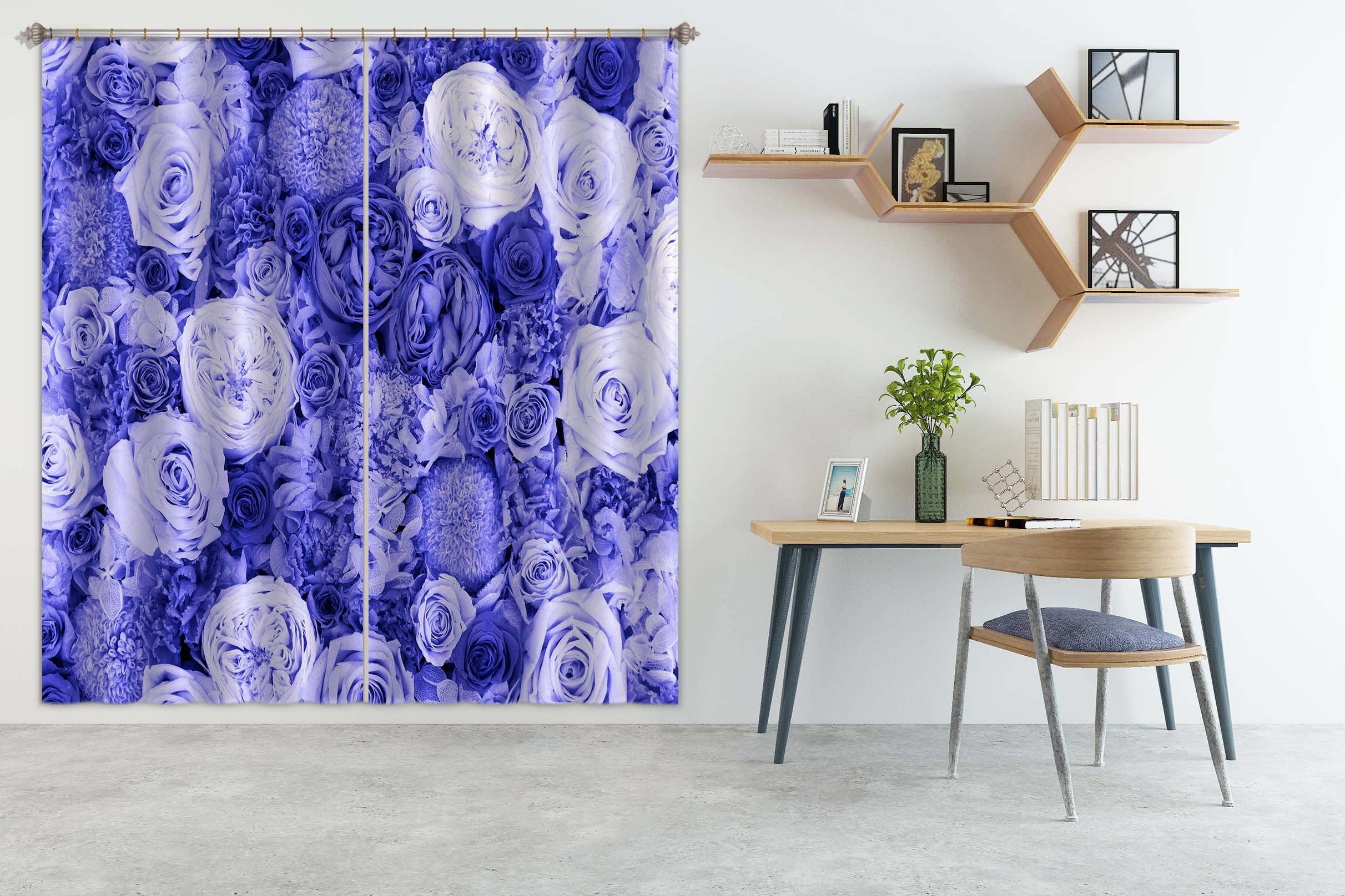 3D Beautiful Rose 042 Noirblanc777 Curtain Curtains Drapes Wallpaper AJ Wallpaper 