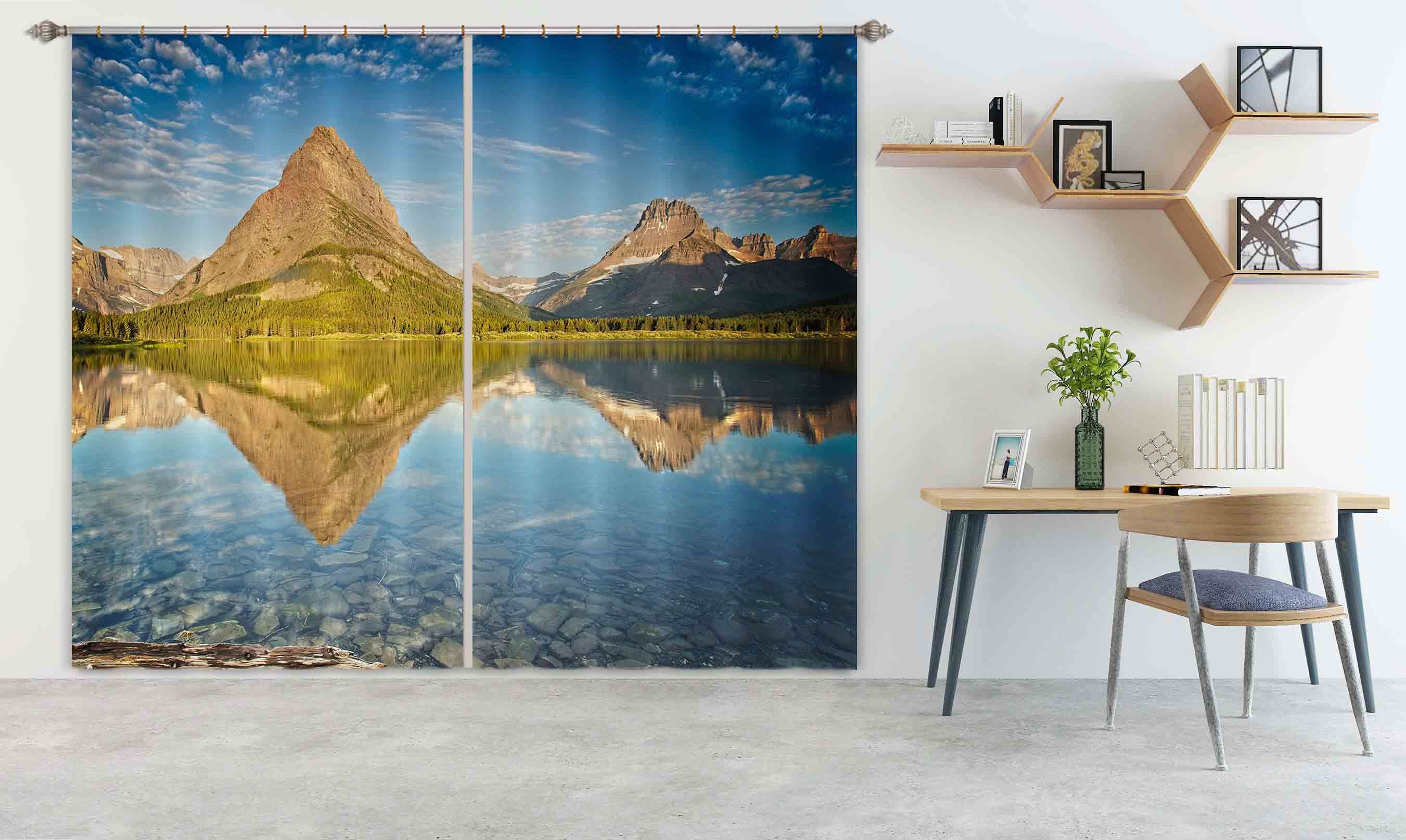 3D Alpine River 074 Kathy Barefield Curtain Curtains Drapes Wallpaper AJ Wallpaper 