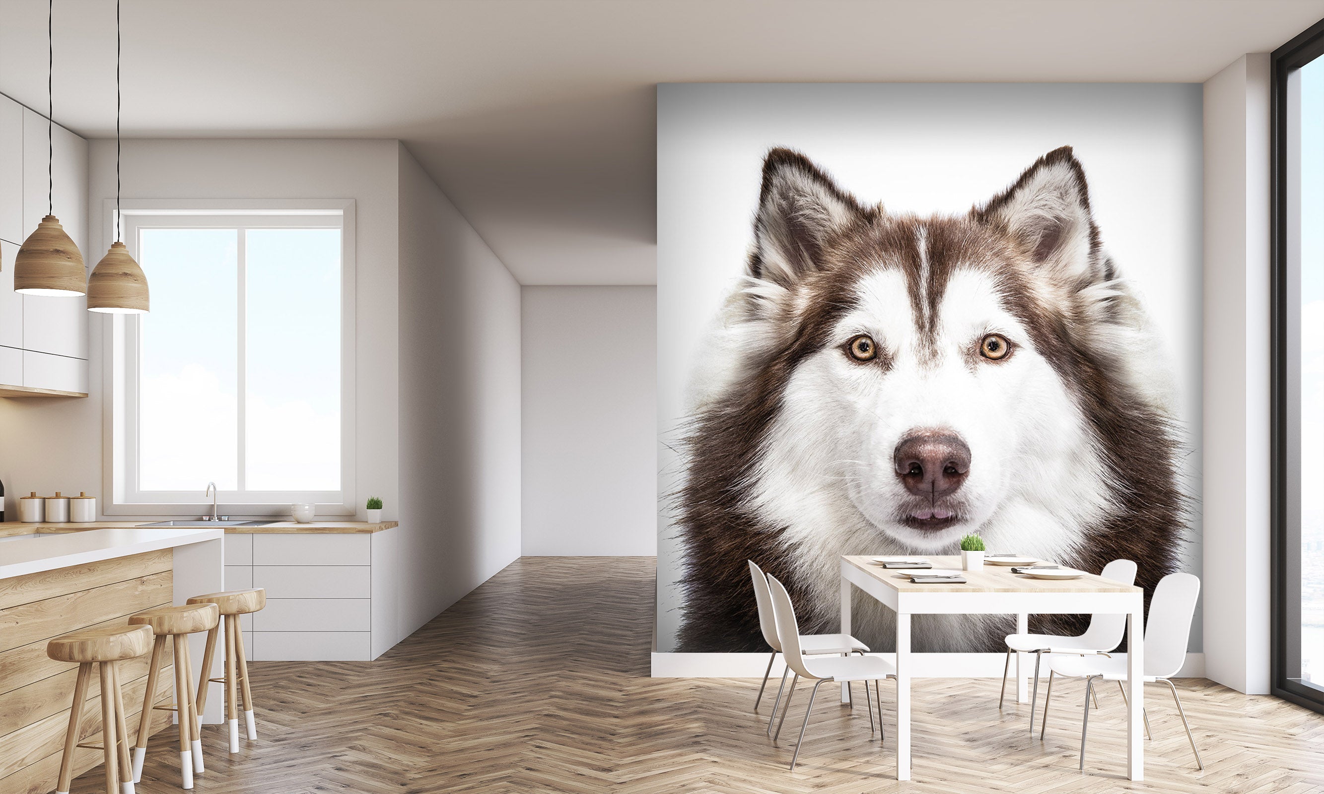 3D Black Dog 184 Wall Murals