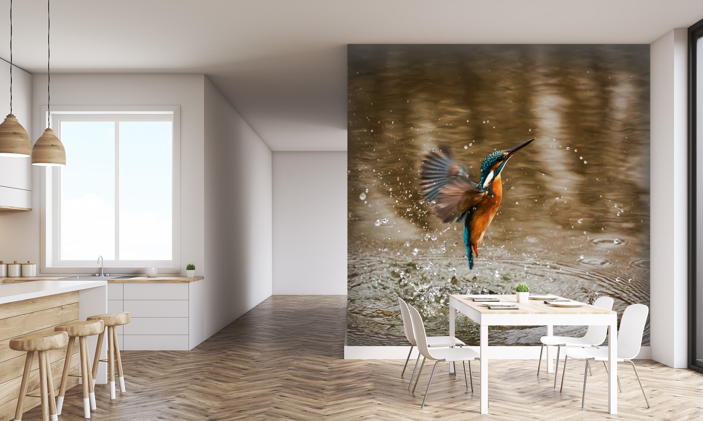 3D Kingfisher Lake 161 Wall Murals