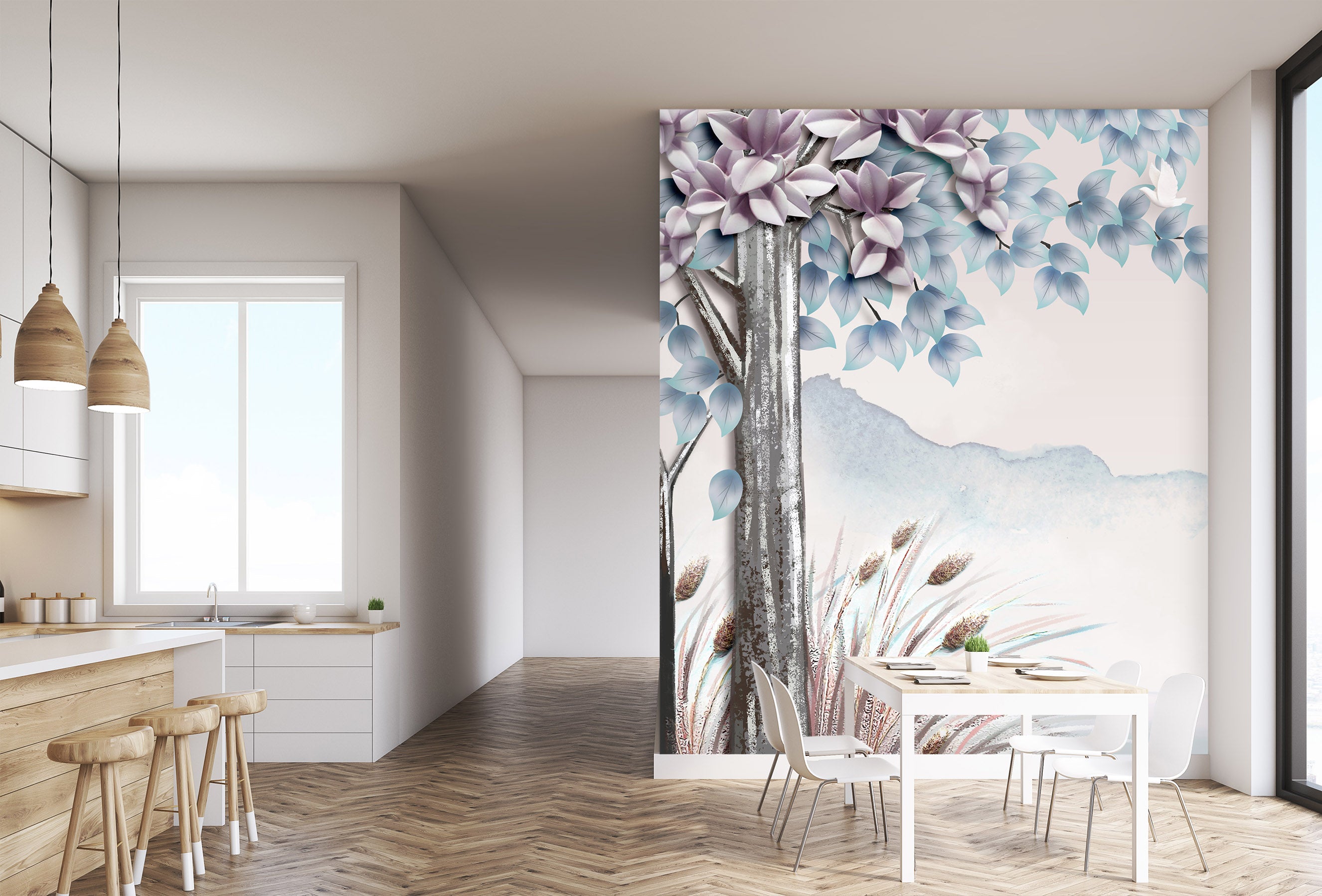 3D Painted Tree 1834 Wall Murals