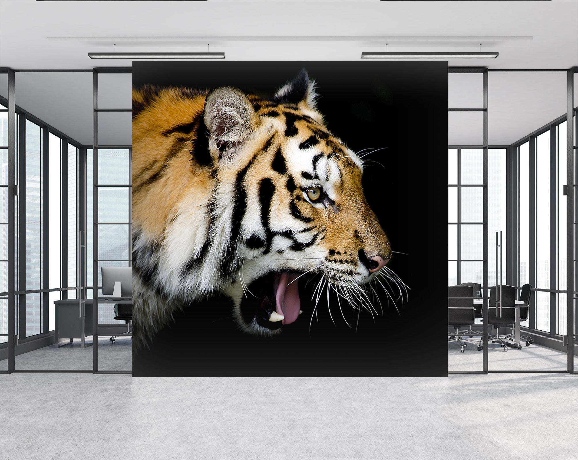 3D Tiger Mouth 180 Wall Murals