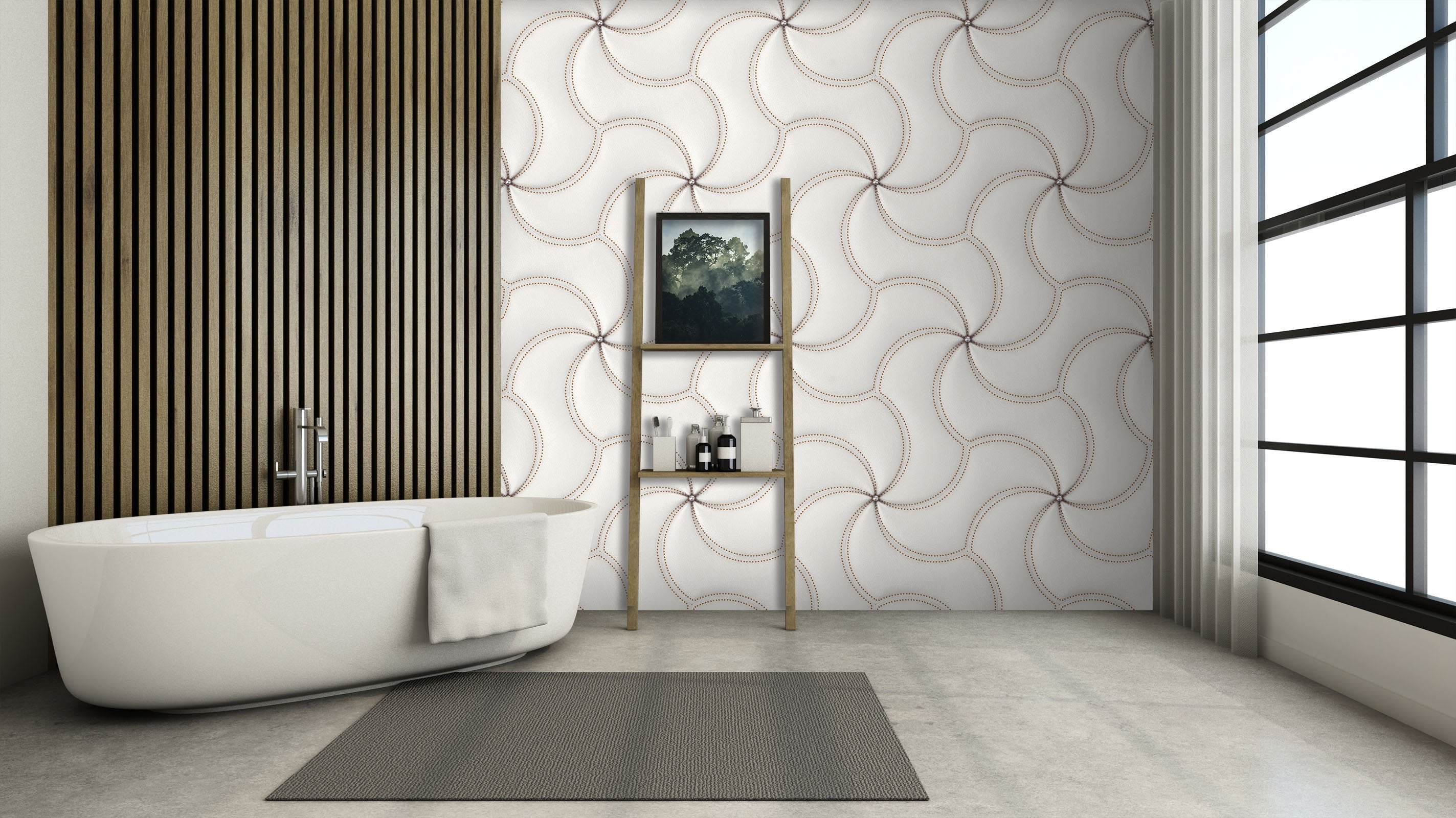 3D White Windmill 079 Marble Tile Texture Wallpaper AJ Wallpaper 2 