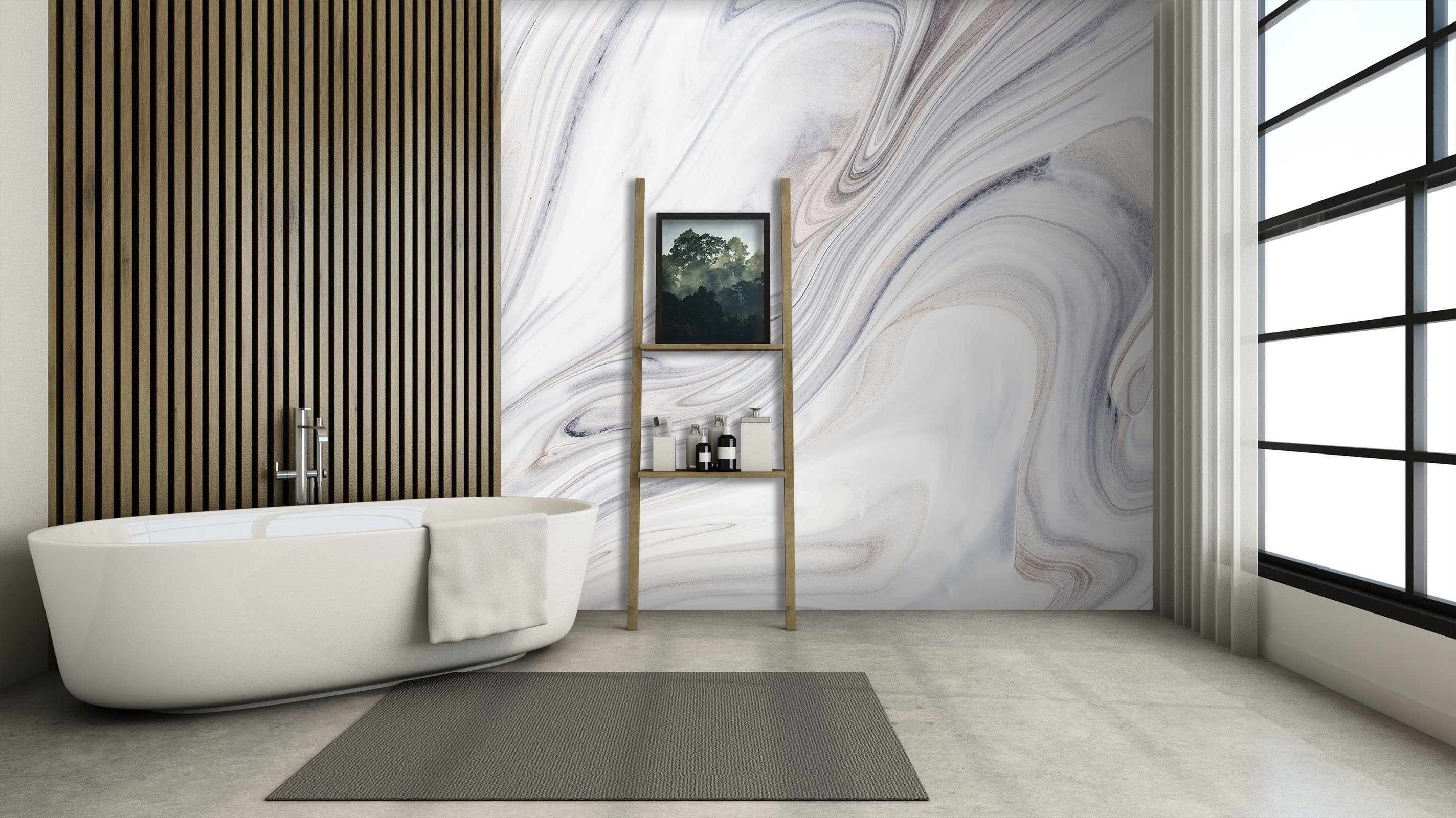 3D White River 090 Marble Tile Texture Wallpaper AJ Wallpaper 2 