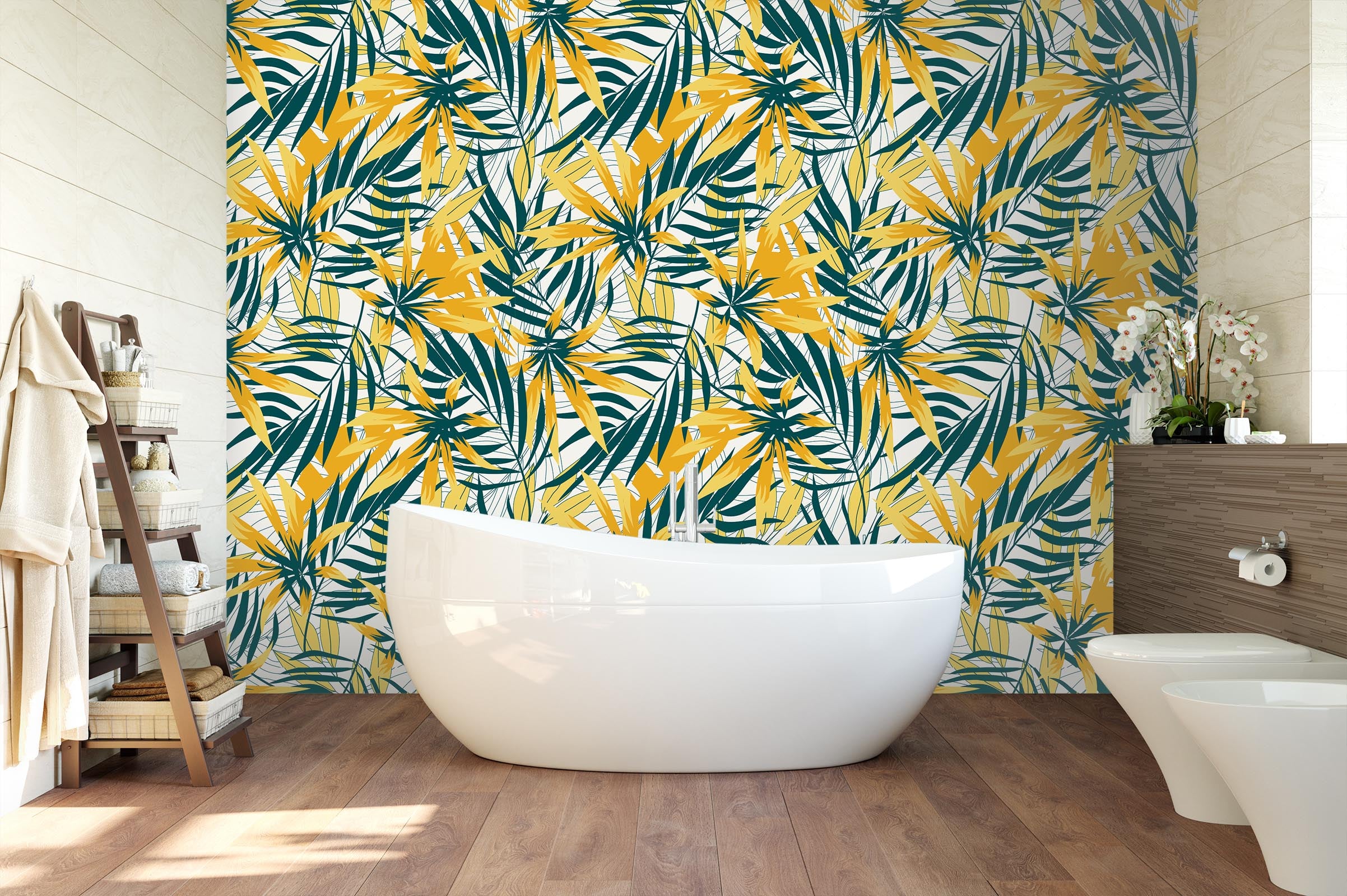 3D Yellow Leaves 67 Wall Murals