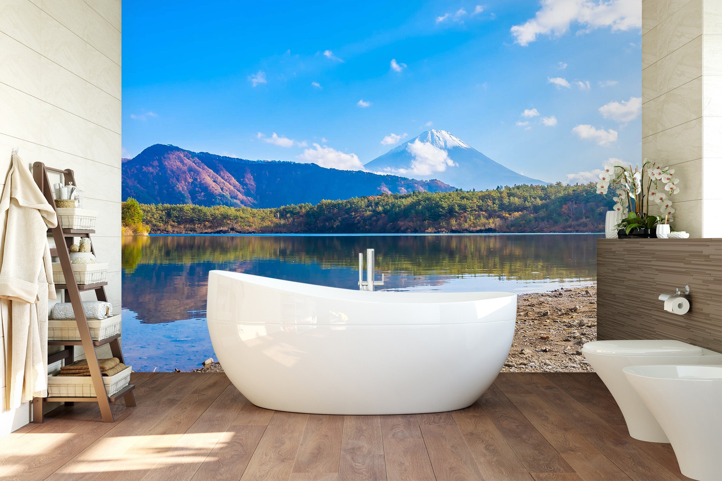 3D Lake Mountain 129 Wall Murals