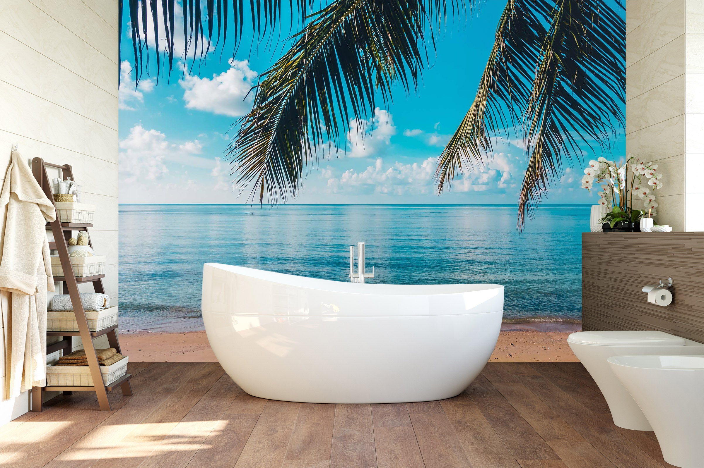 3D Sea View Beach 131 Wall Murals