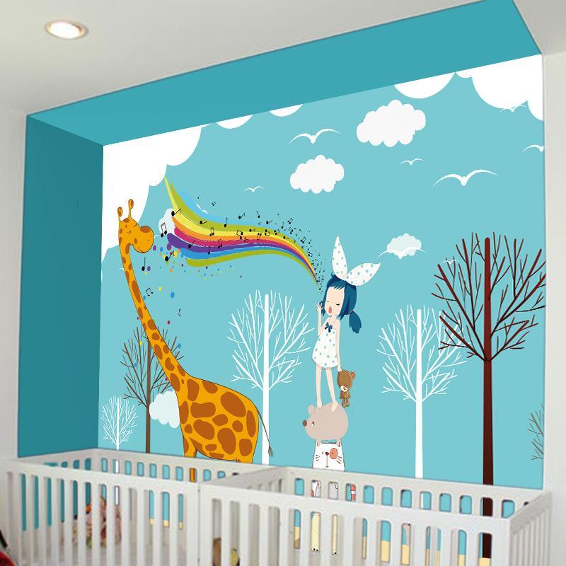 3D Giraffe Rainbow 041 Wallpaper AJ Wallpaper 