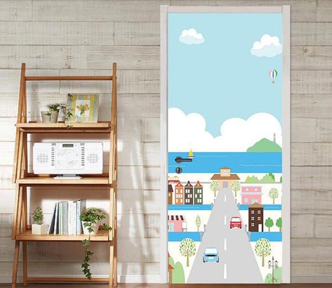 3D comic Street door mural Wallpaper AJ Wallpaper 